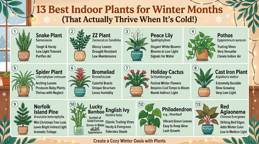 13 Best Indoor Plants for Winter Months (That Actually Thrive When It’s Cold!)