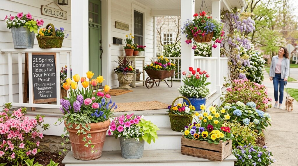 21 Spring Container Ideas for Your Front Porch (That’ll Make Neighbors Stop and Stare!)