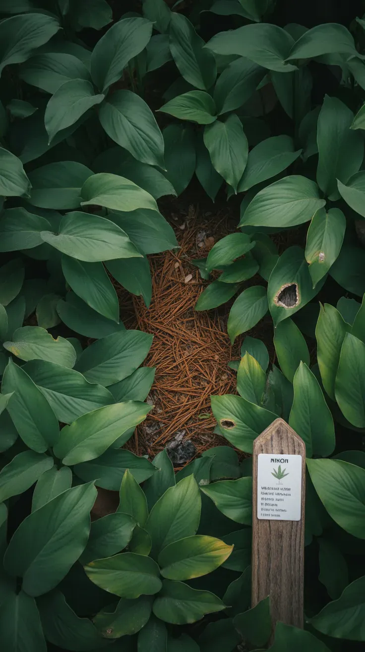 Wild ginger with heart-shaped leaves covering native shaded woodland garden bed