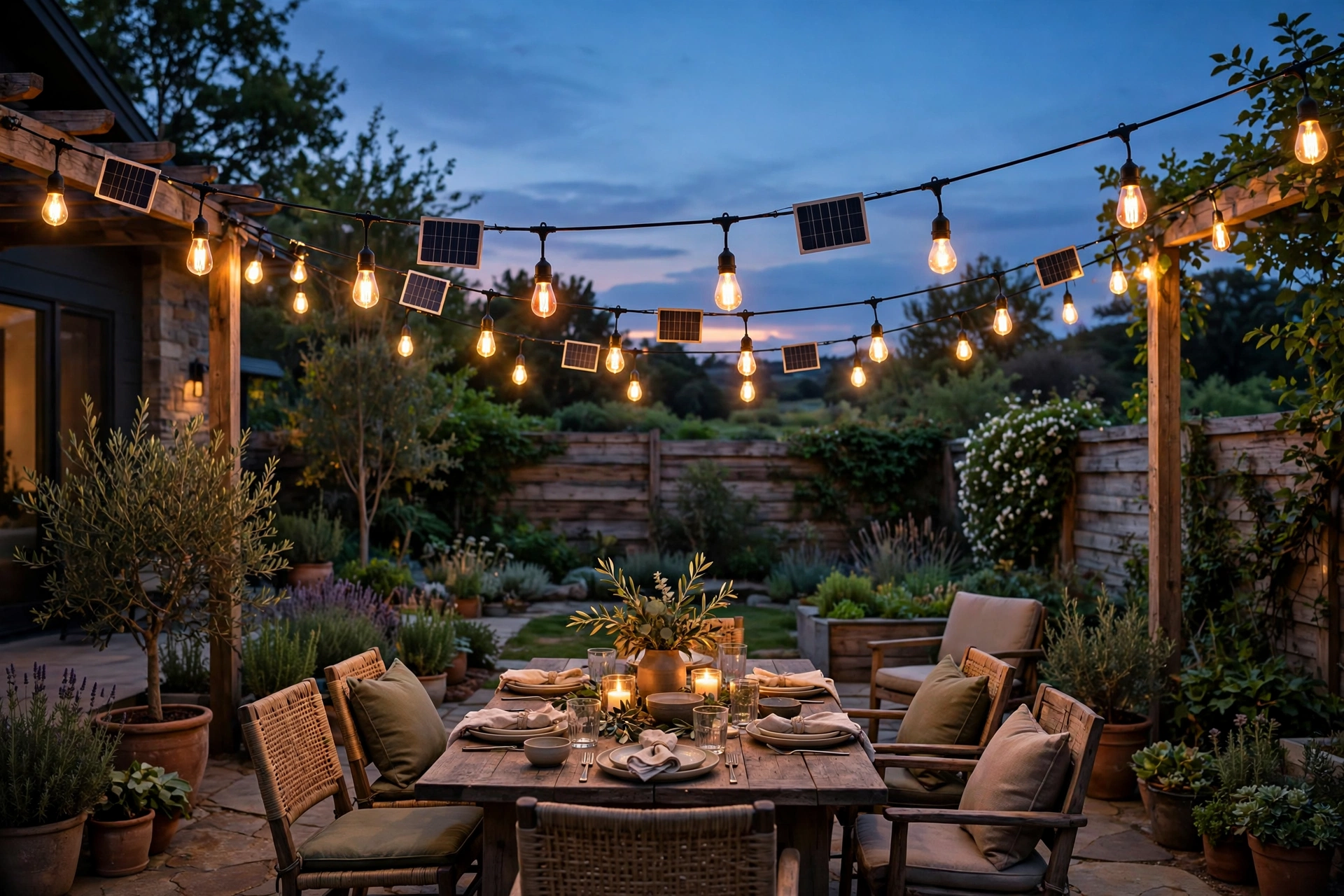 Best for patios: solar Edison-style string lights