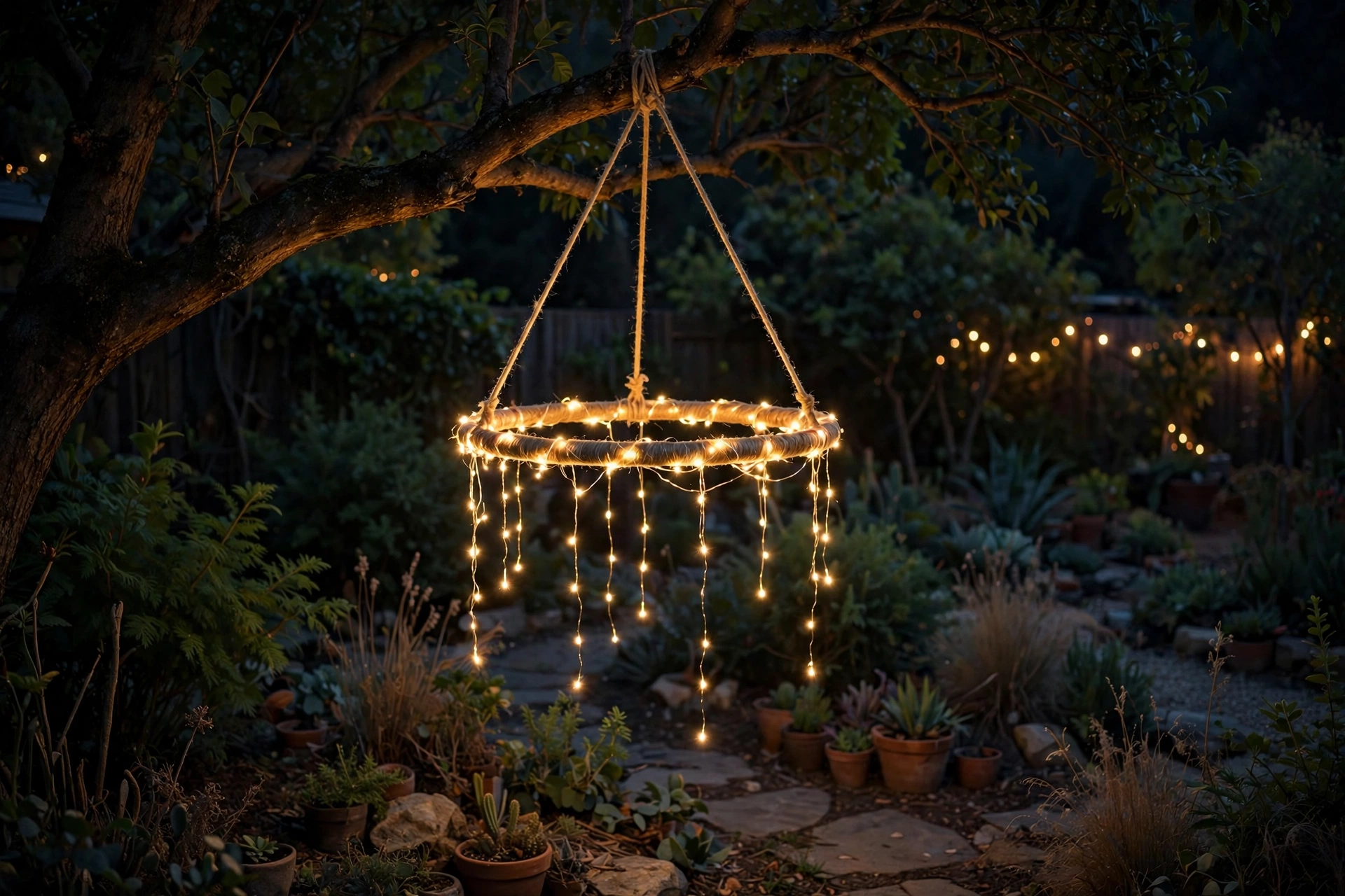 Hula-Hoop Light Chandelier