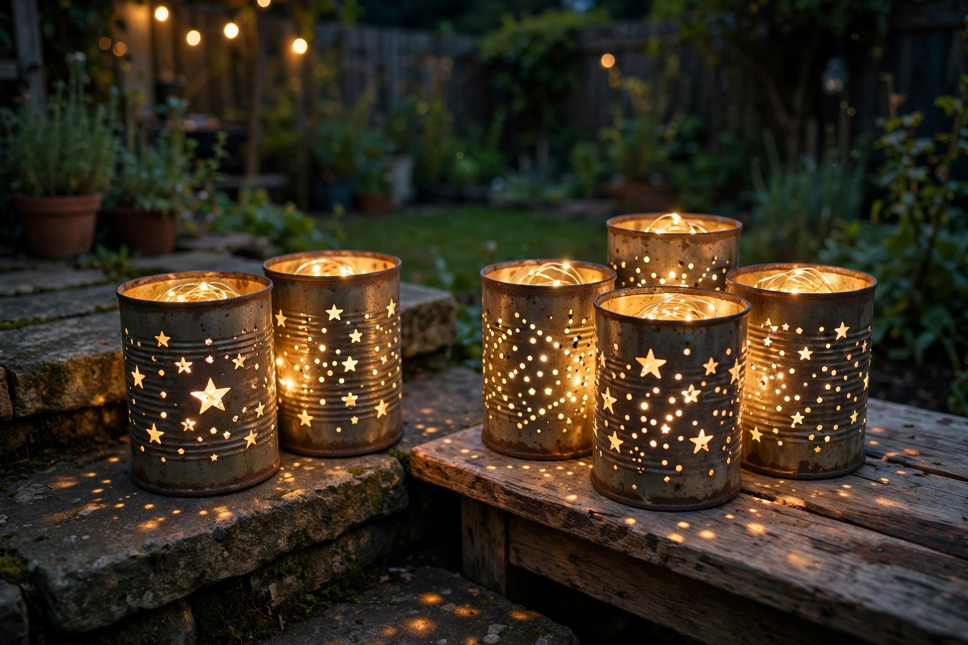 Punched Tin Can Lanterns