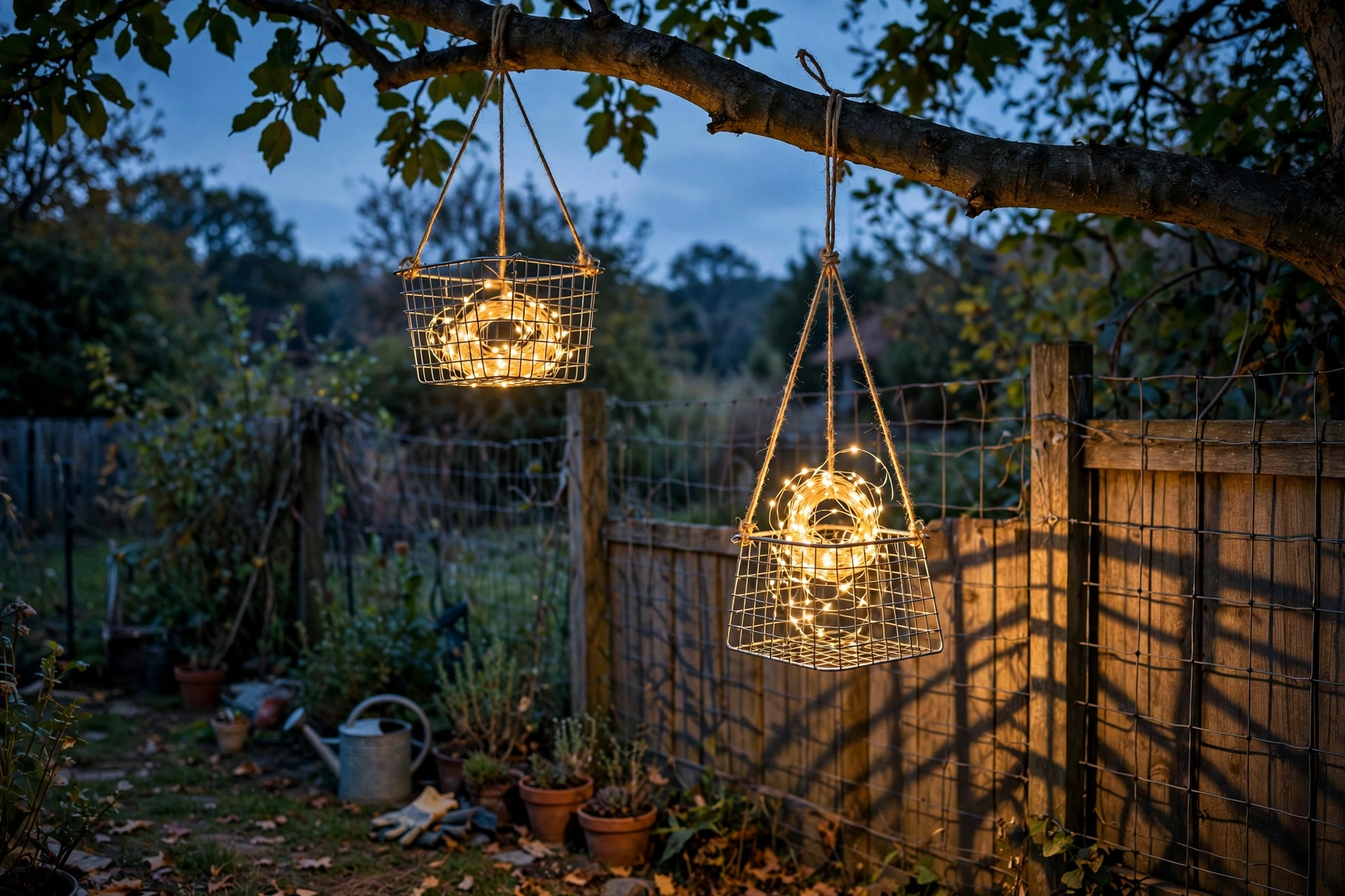Wire Basket Cage Lights