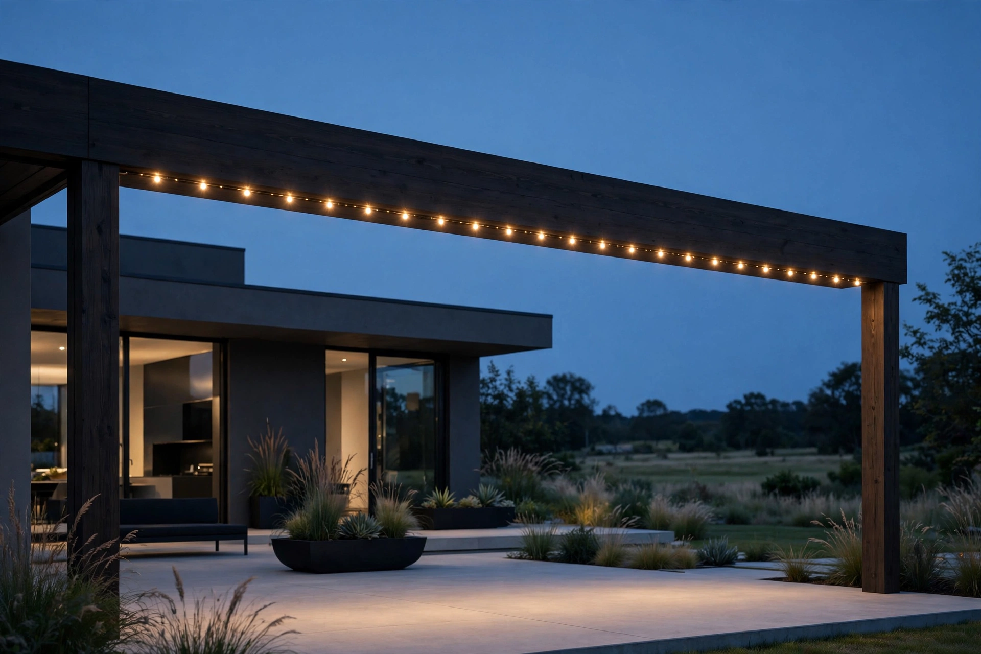Tuck Lights Into a Pergola Beam