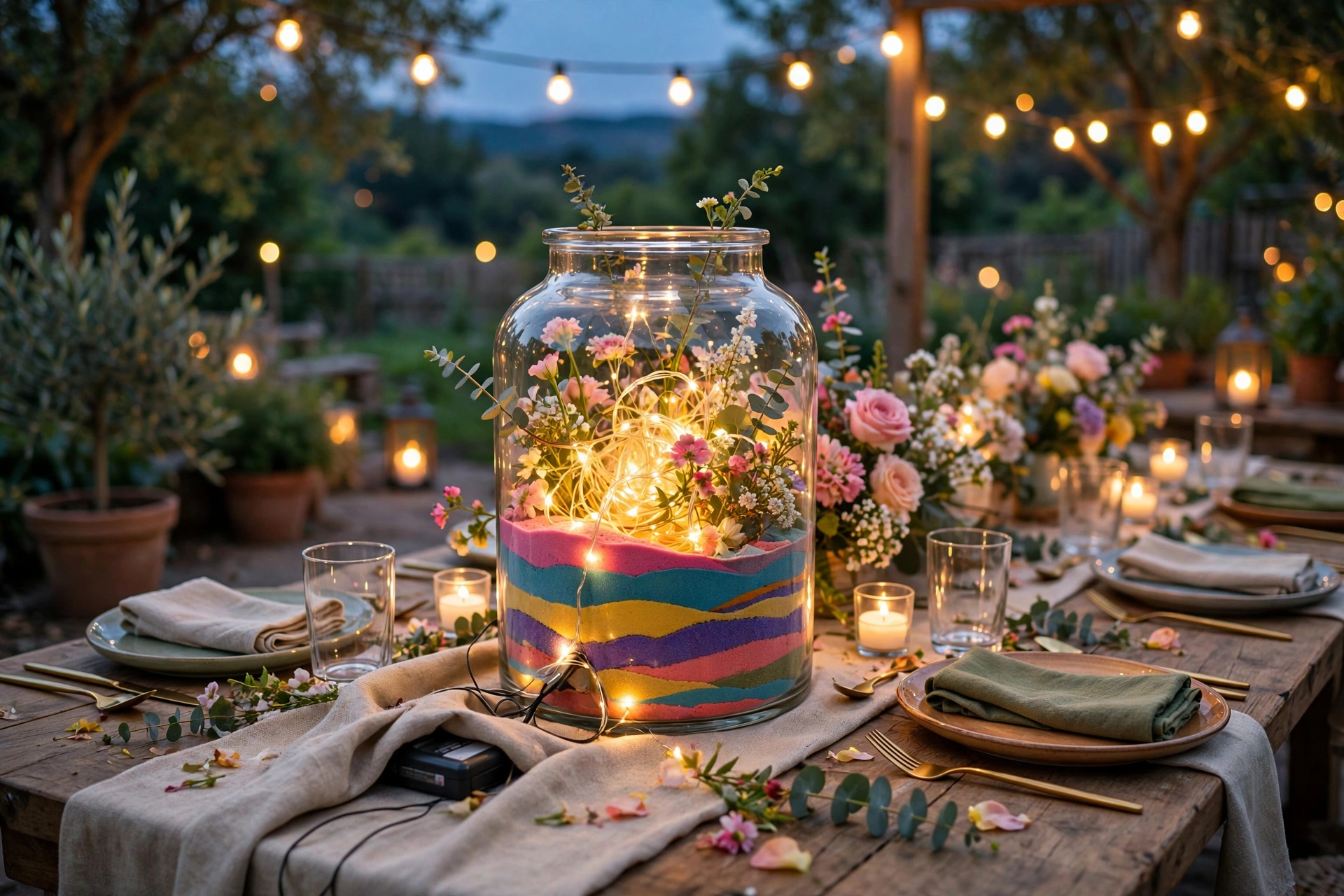 Glowing Jar Centerpieces