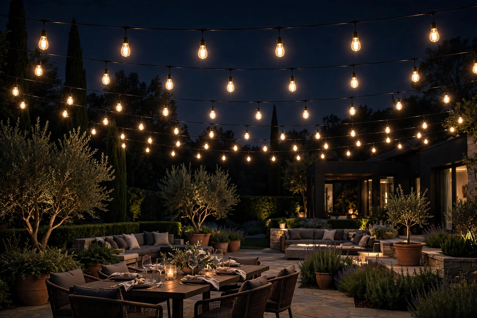 Edison Bulbs on Black Wire