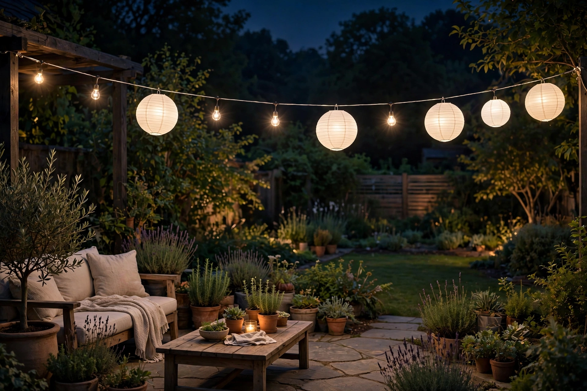 Paper Lantern Covers Over Bulbs