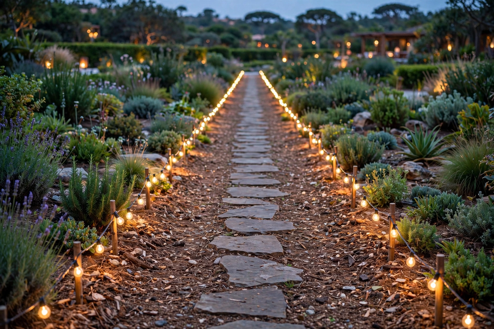 Pathway Border of Low Lights