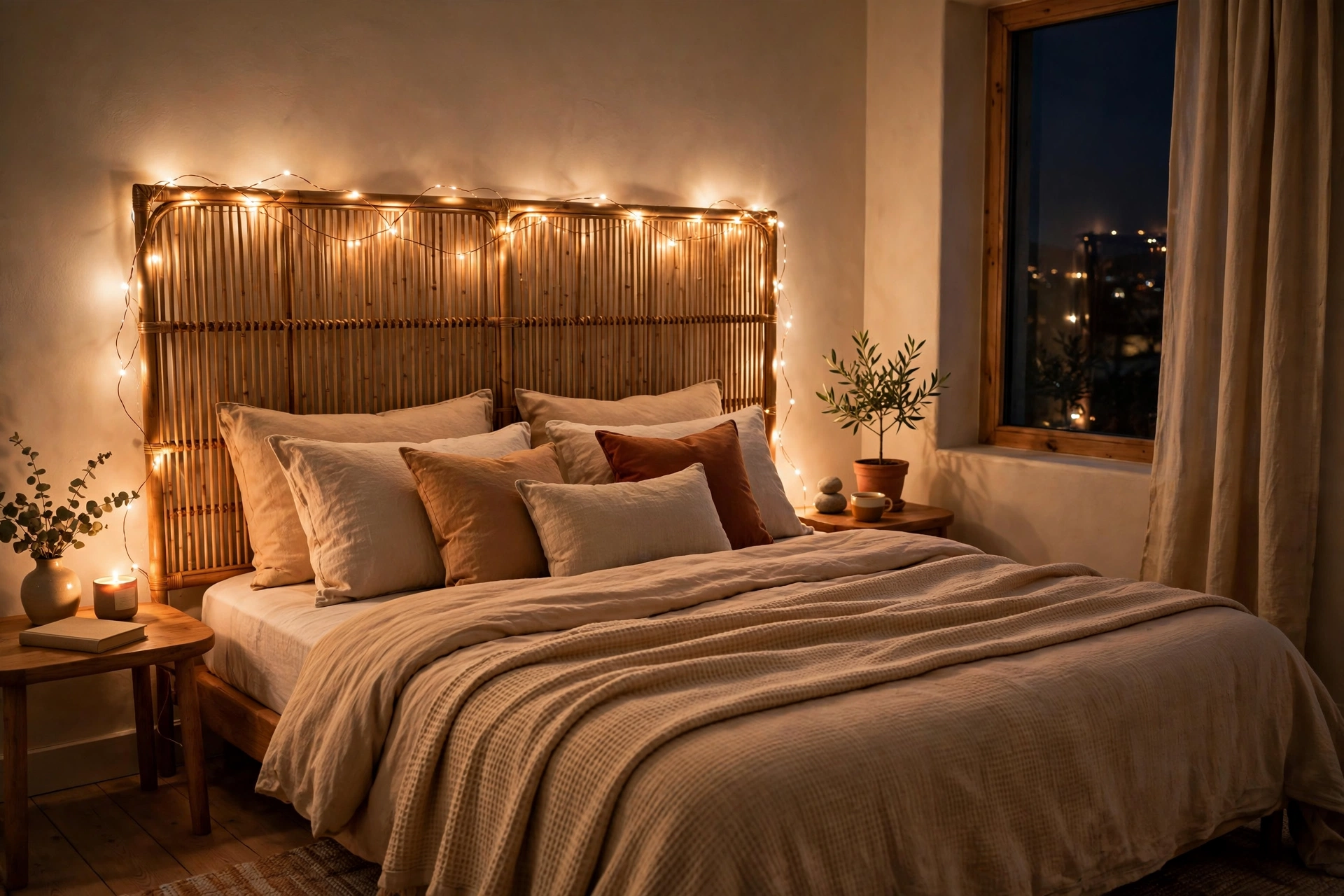 Fairy Light Headboard
