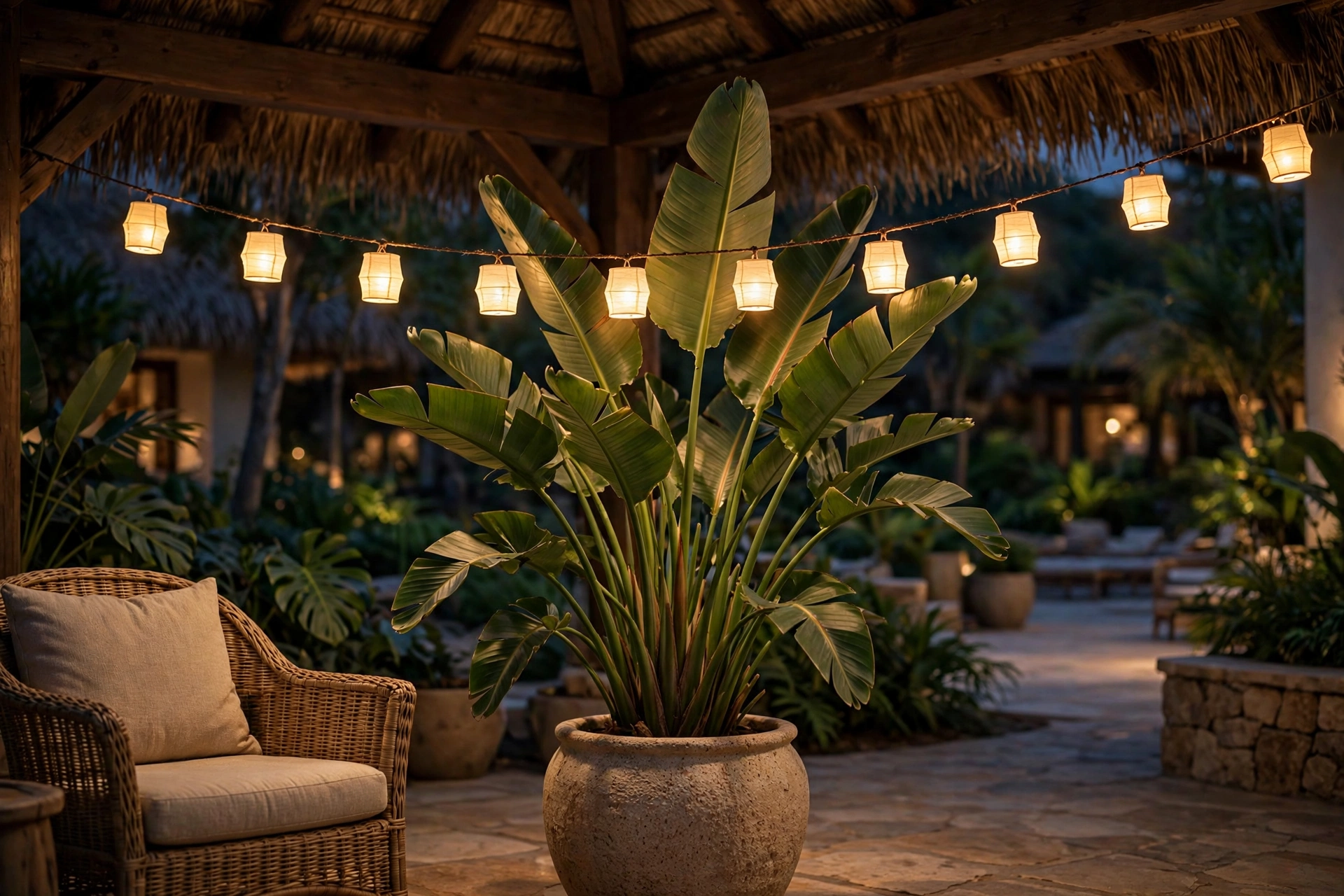 Paper Lantern String + Bird of Paradise