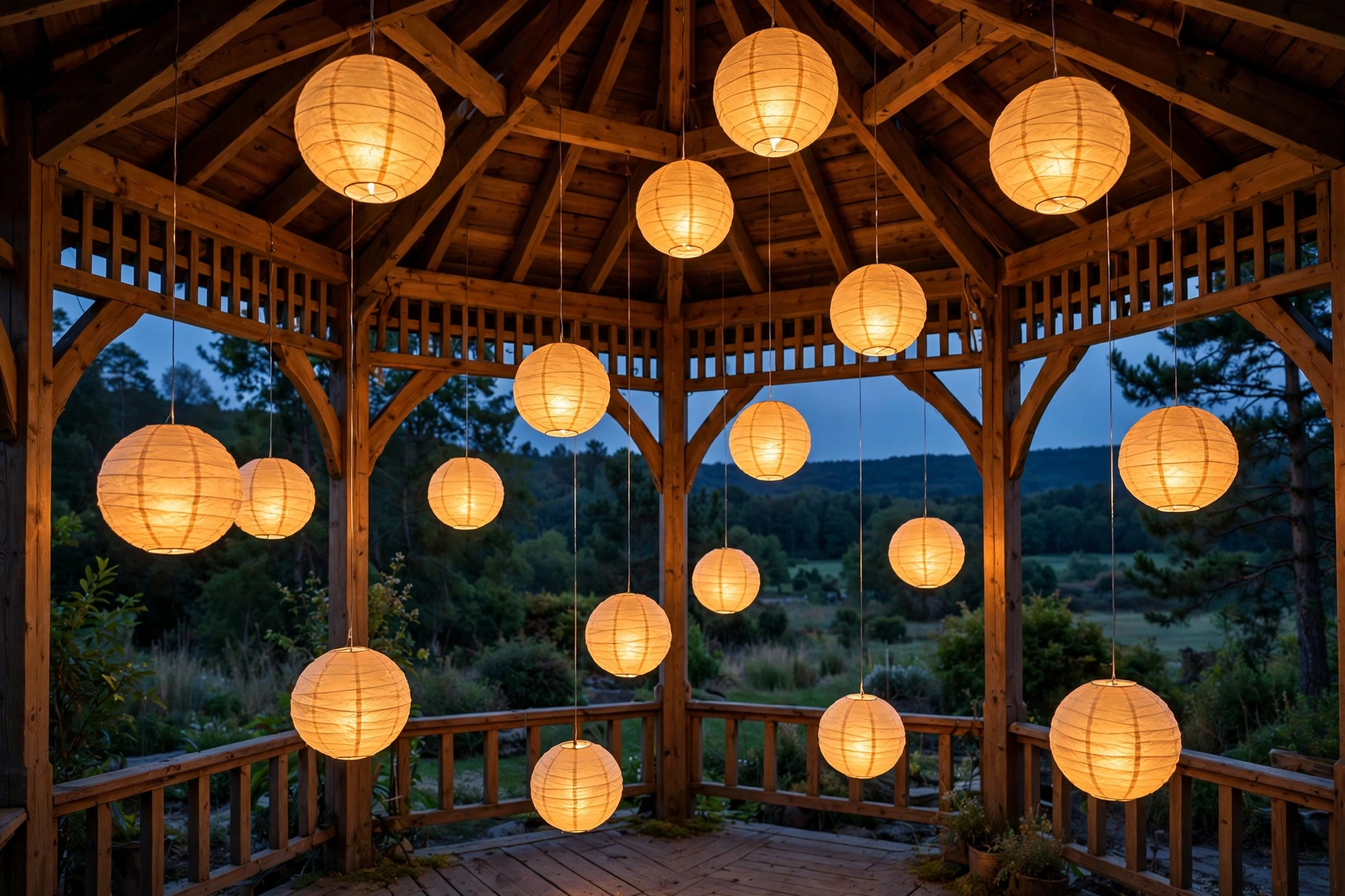Lantern Drops at Varying Heights