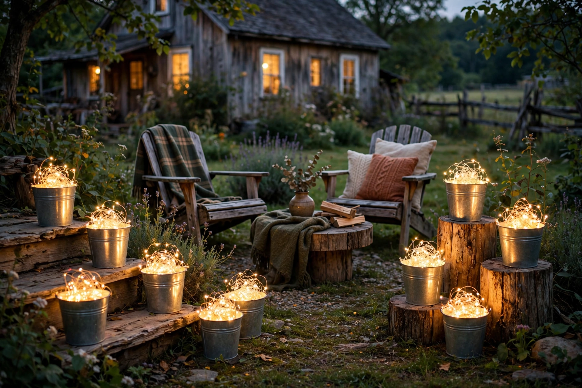 Galvanized Bucket Lanterns