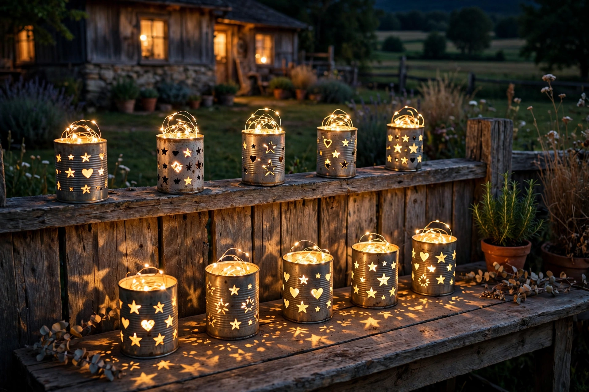 Punched Tin Can Lanterns