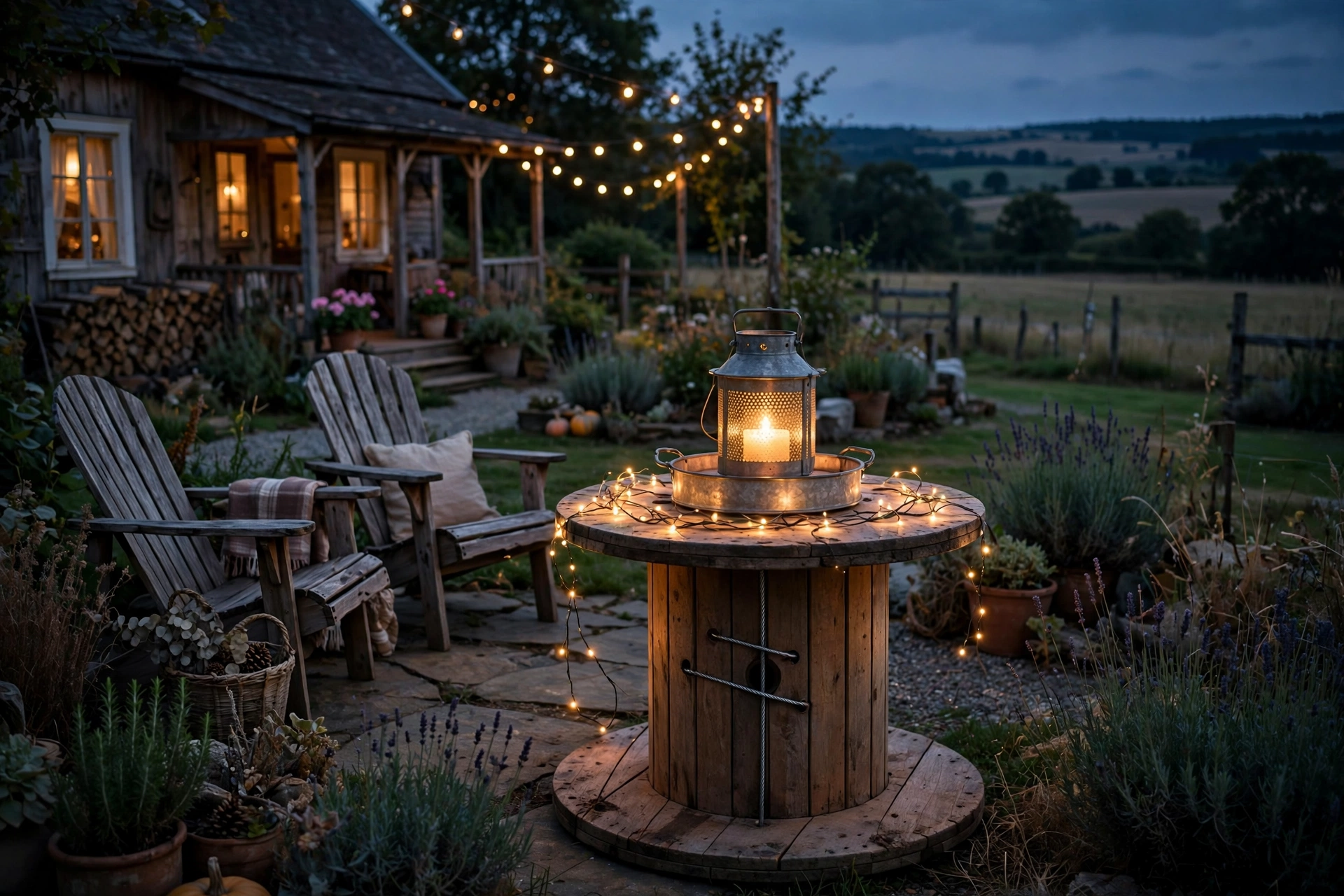 Wooden Spool Side Table
