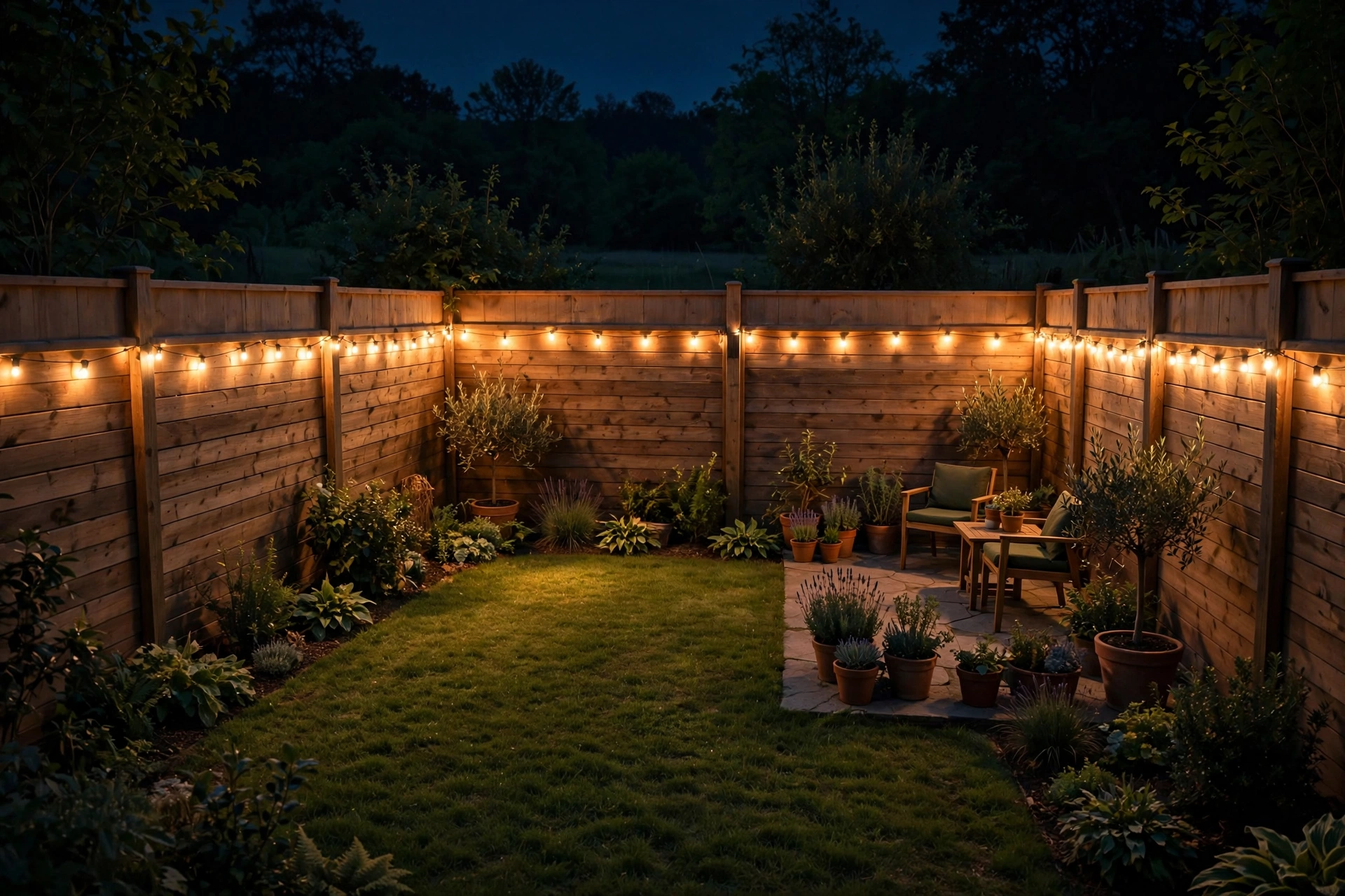 Trace the fence line for a glowing border