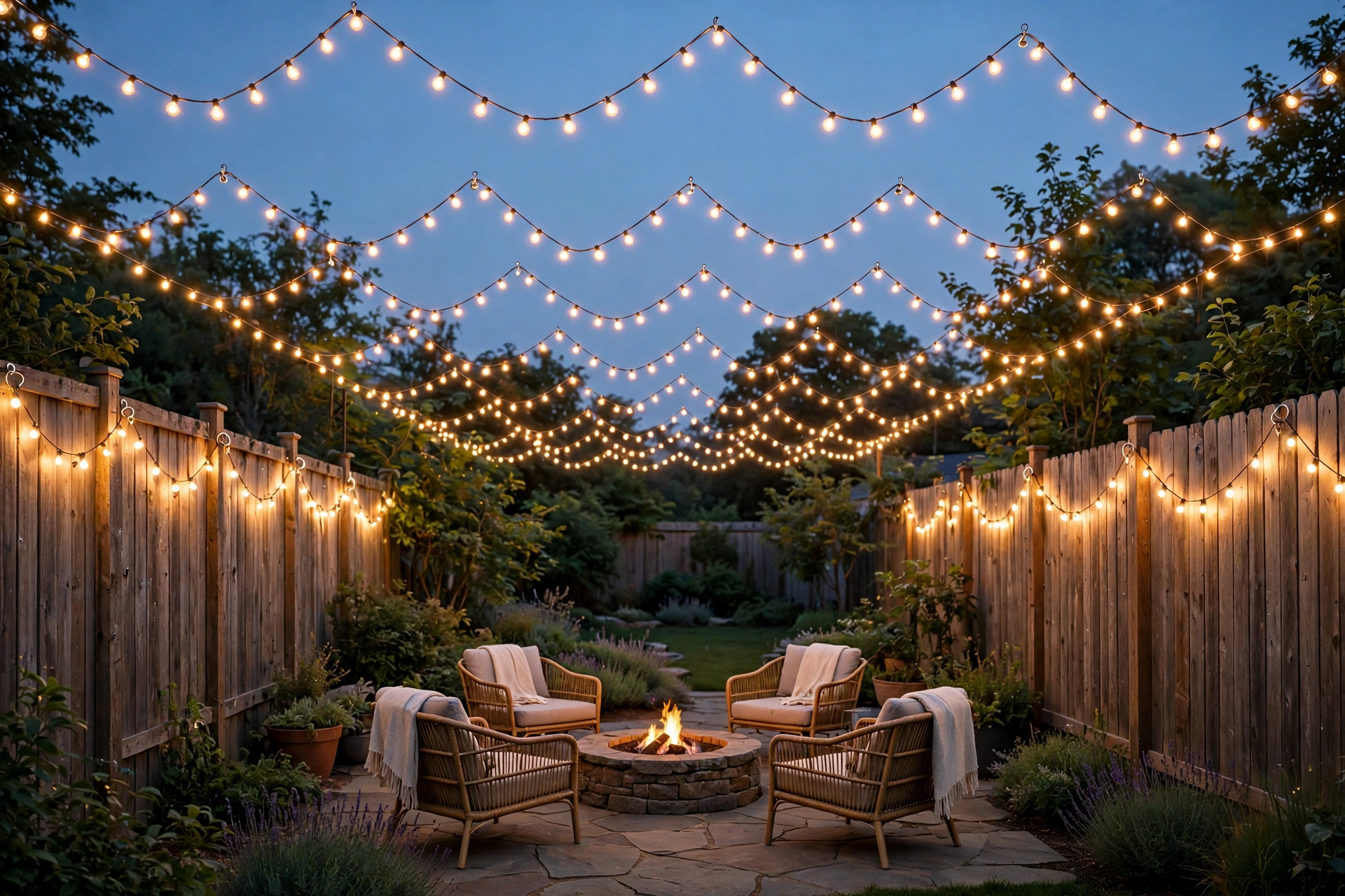 Zigzag Lines Across the Seating Area
