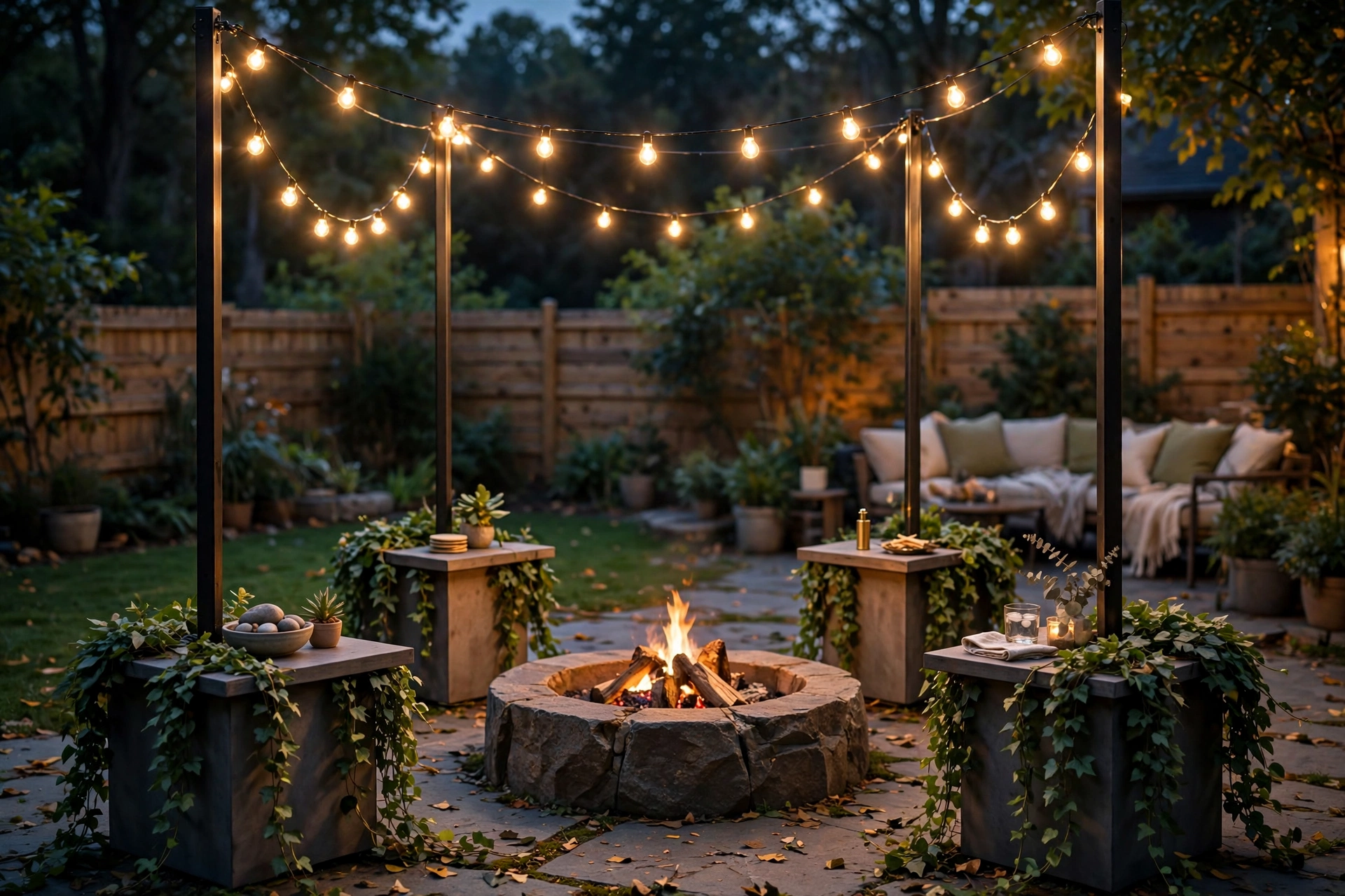 Pole-and-Planter Light Towers
