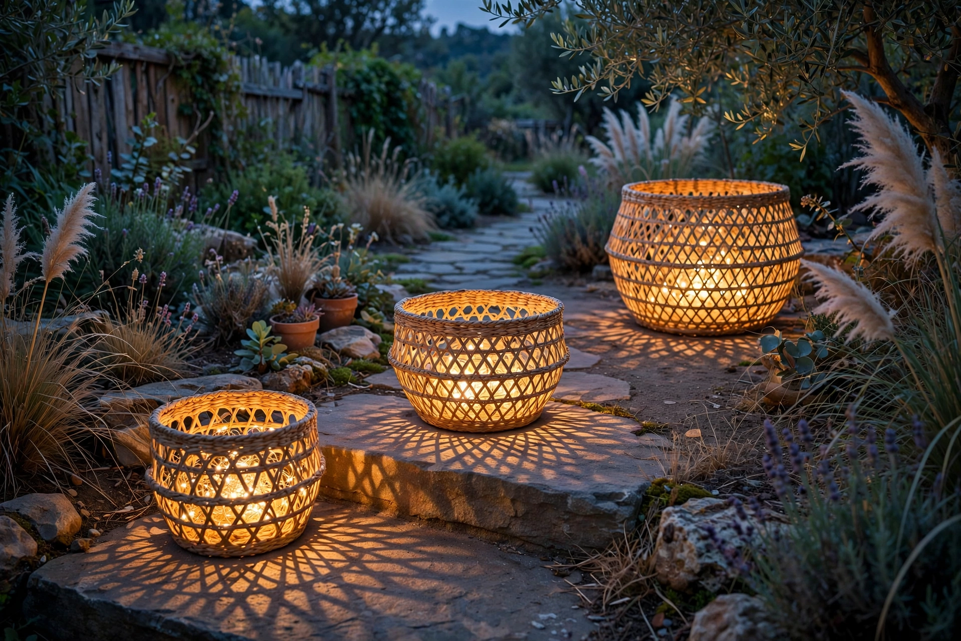 Woven Basket Lanterns