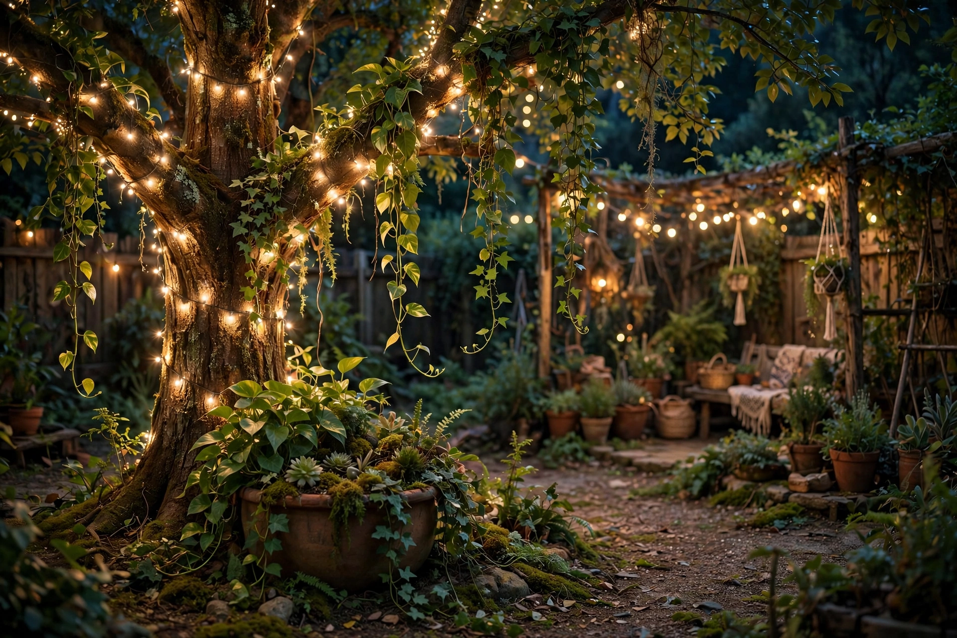 Vine-Wrapped Tree Lights