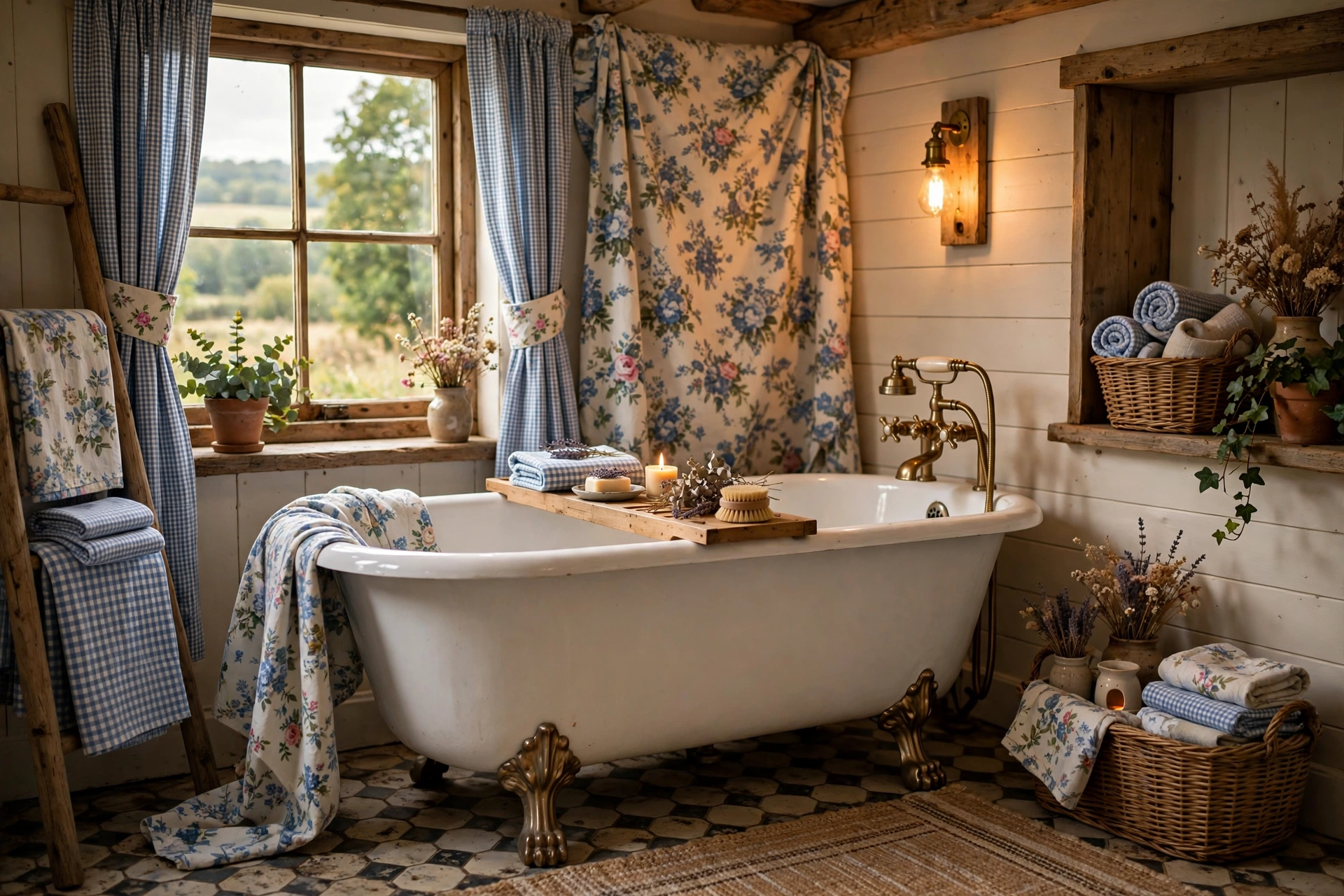 Make a clawfoot tub the focal point