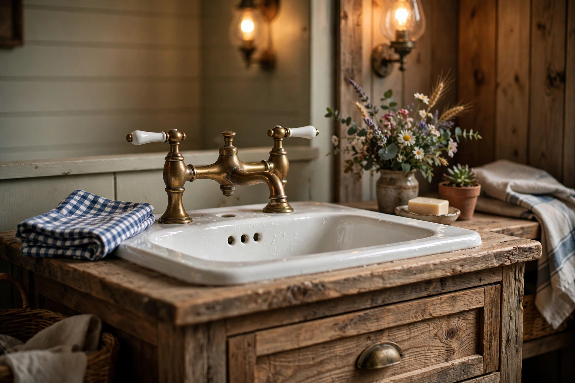 Swap in a vintage-style bridge faucet