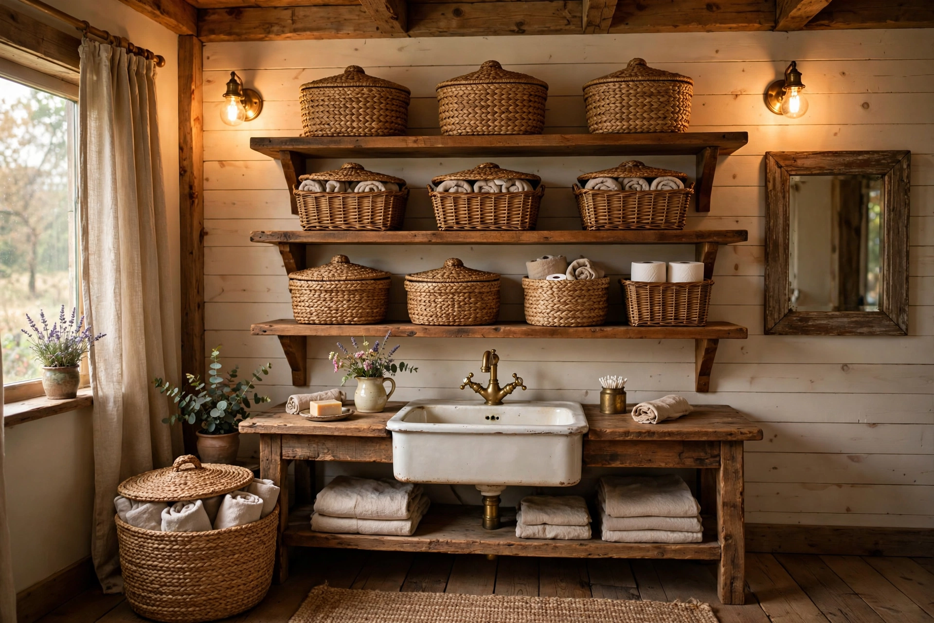 Corral clutter in woven seagrass baskets