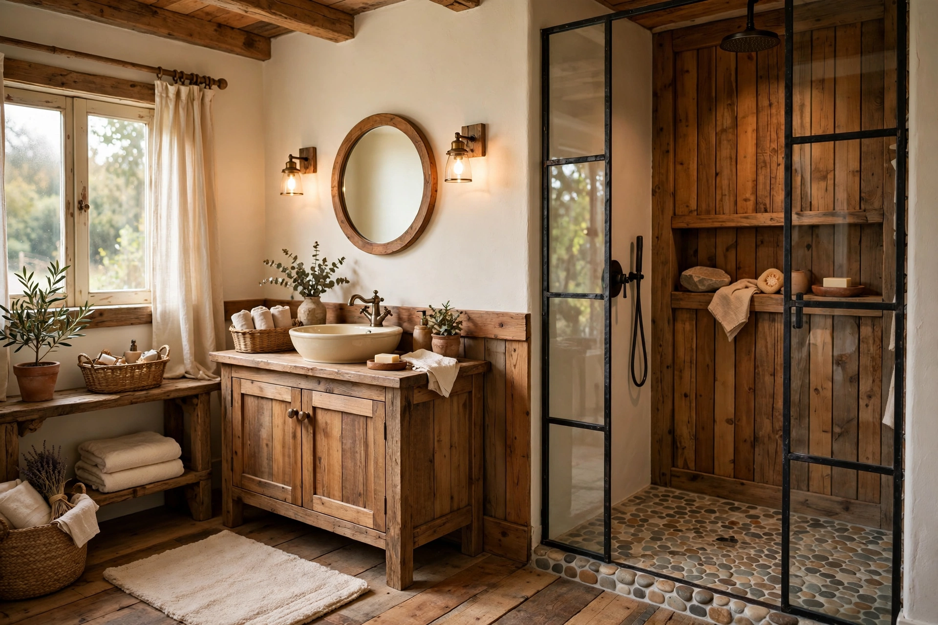 Lay a pebble shower floor