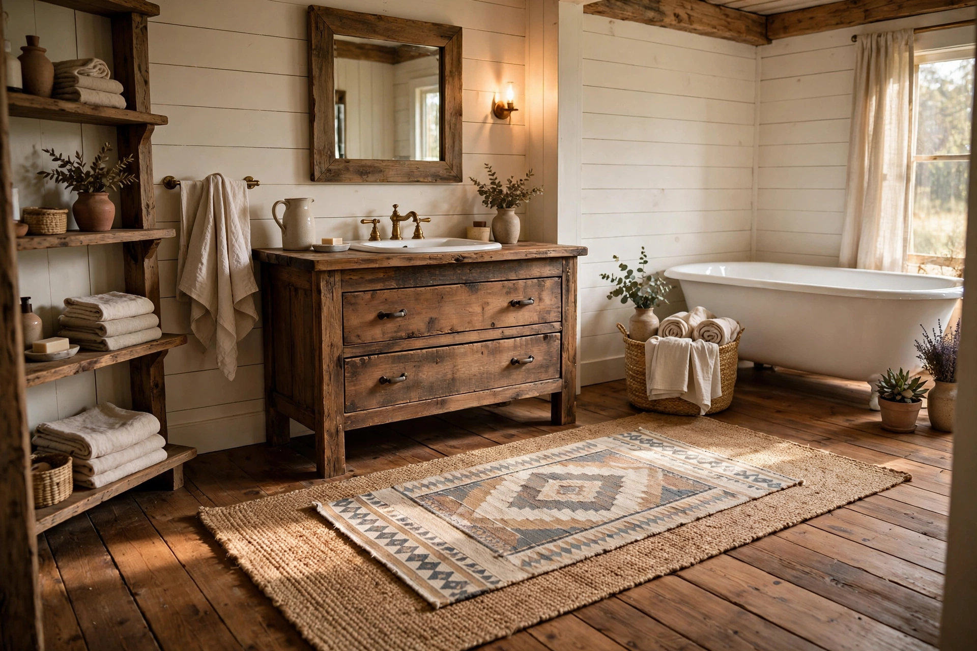 Layer washable rugs for warmth underfoot