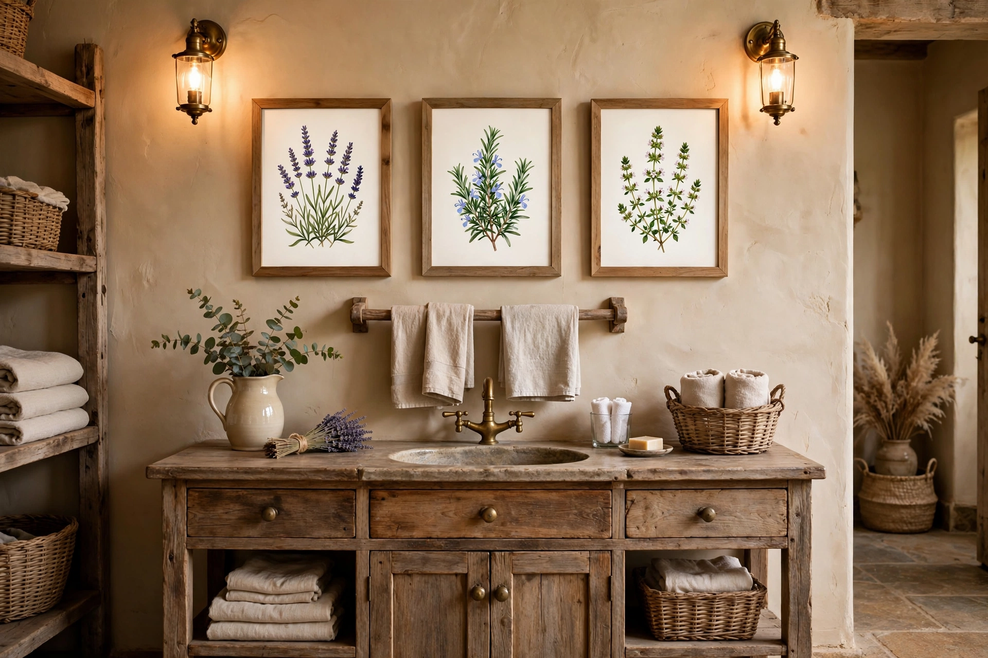 Hang framed botanical prints