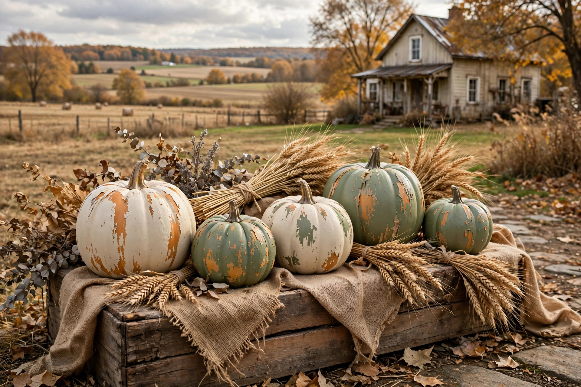Distressed Paint Pumpkins