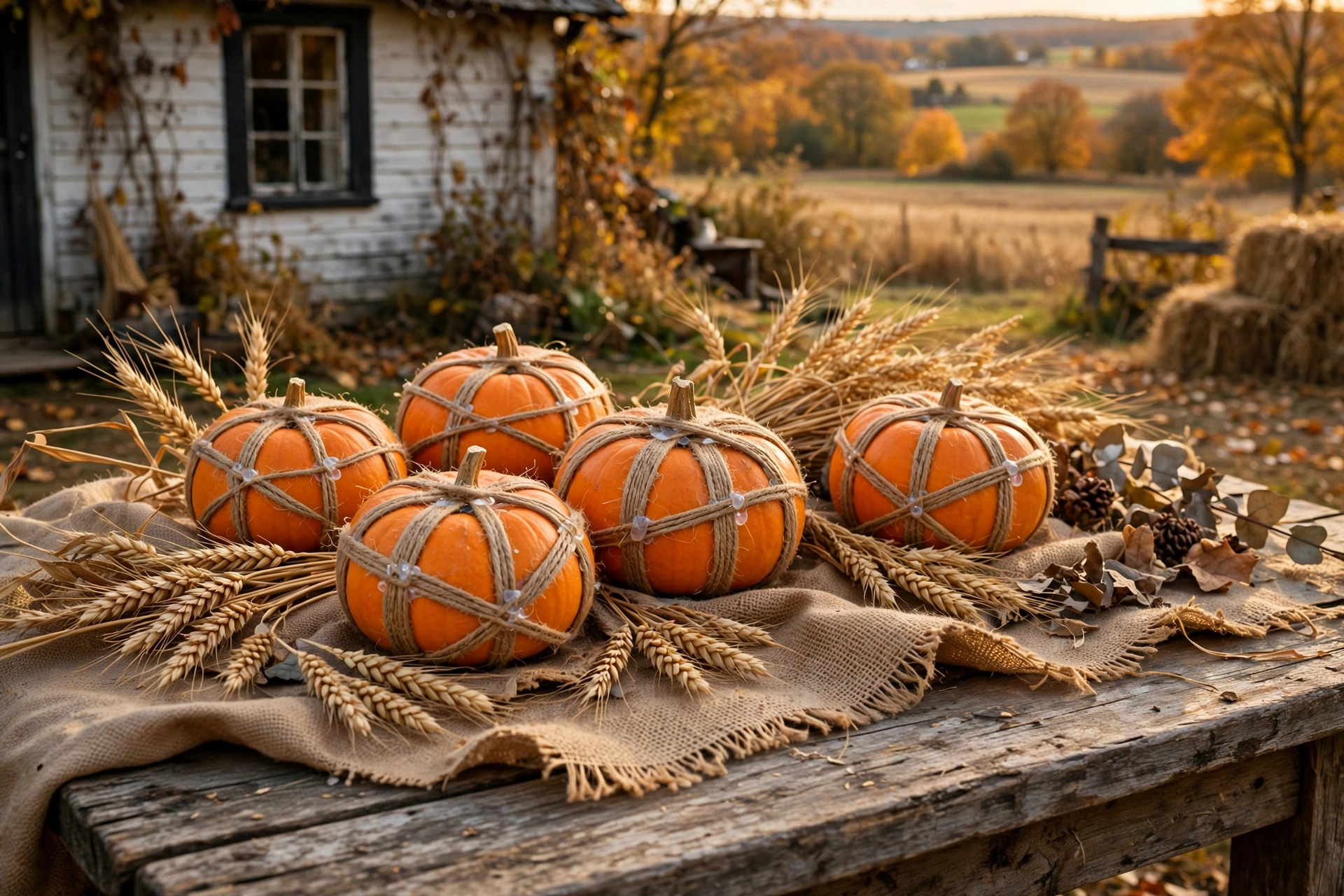 Rustic Twine Pumpkins