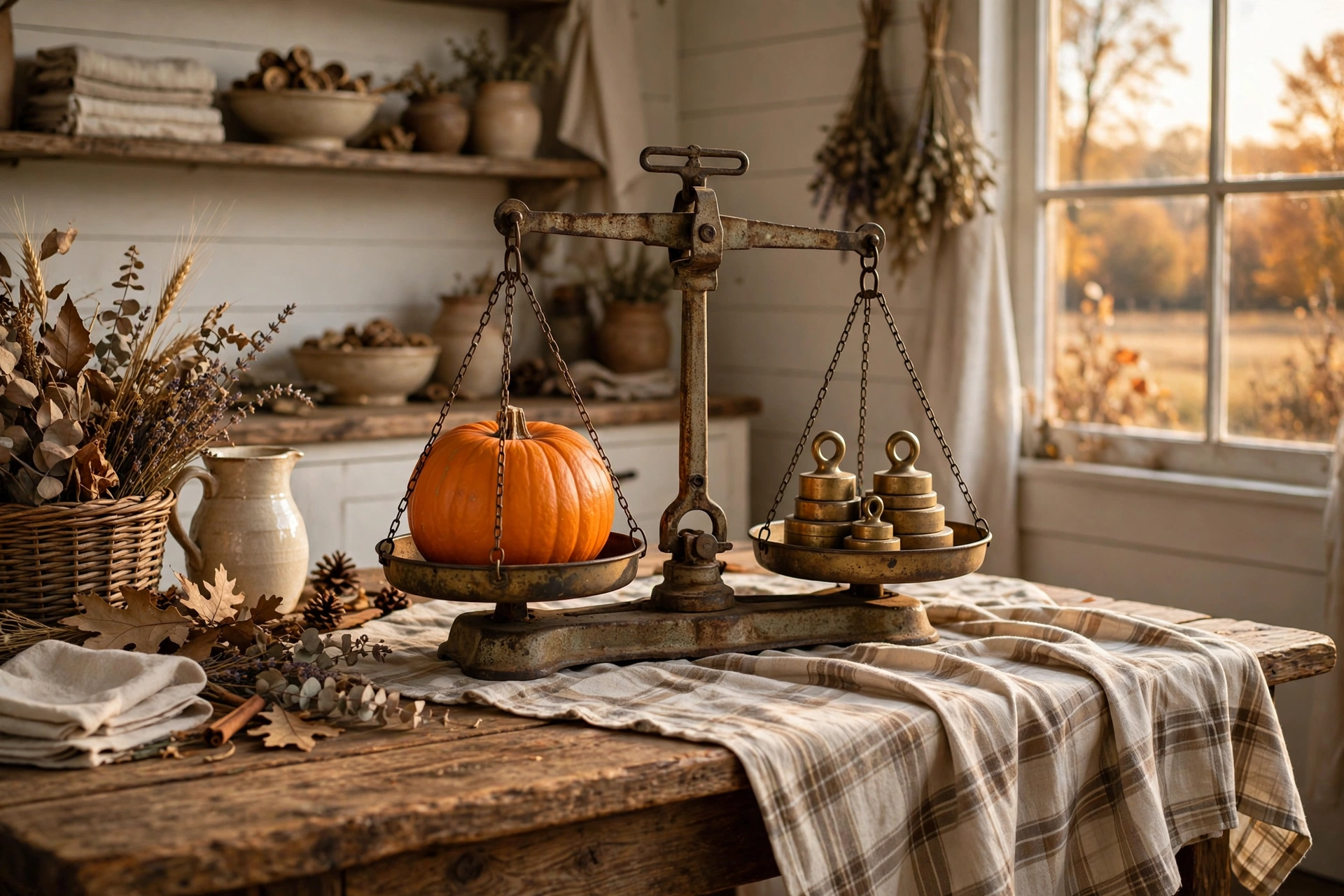 Pumpkin on a Vintage Scale