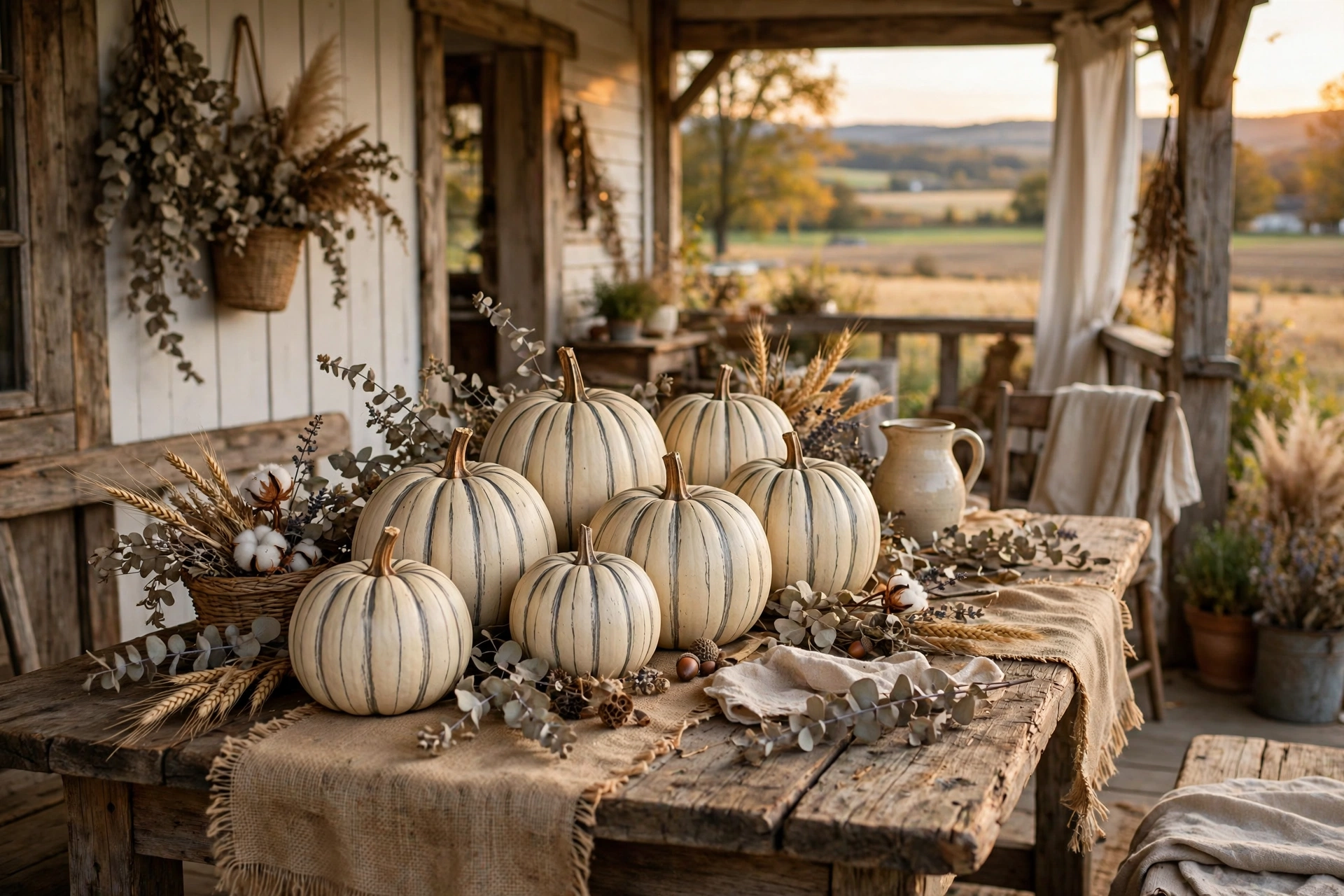 Grain Sack Stripe Pumpkins