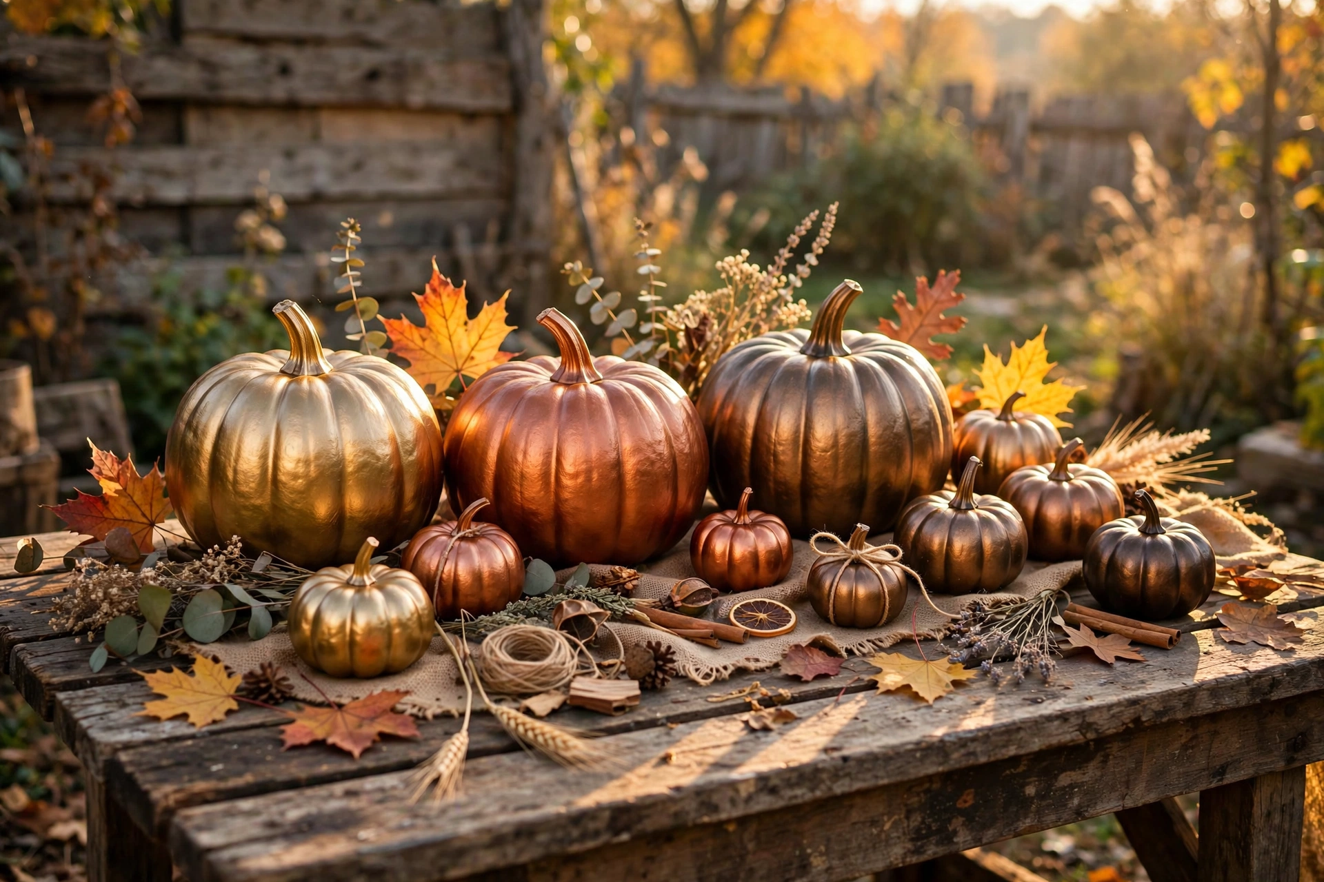 Spray-Painted Metallic Pumpkins