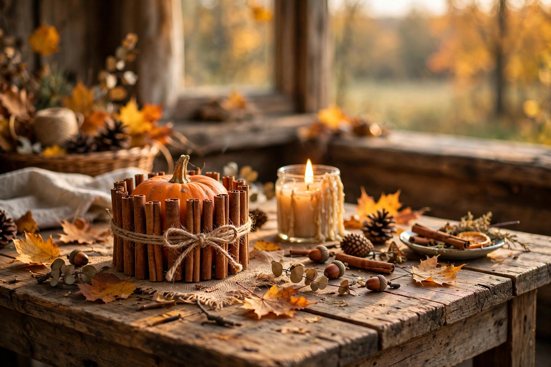 Cinnamon Stick Candle Pumpkins
