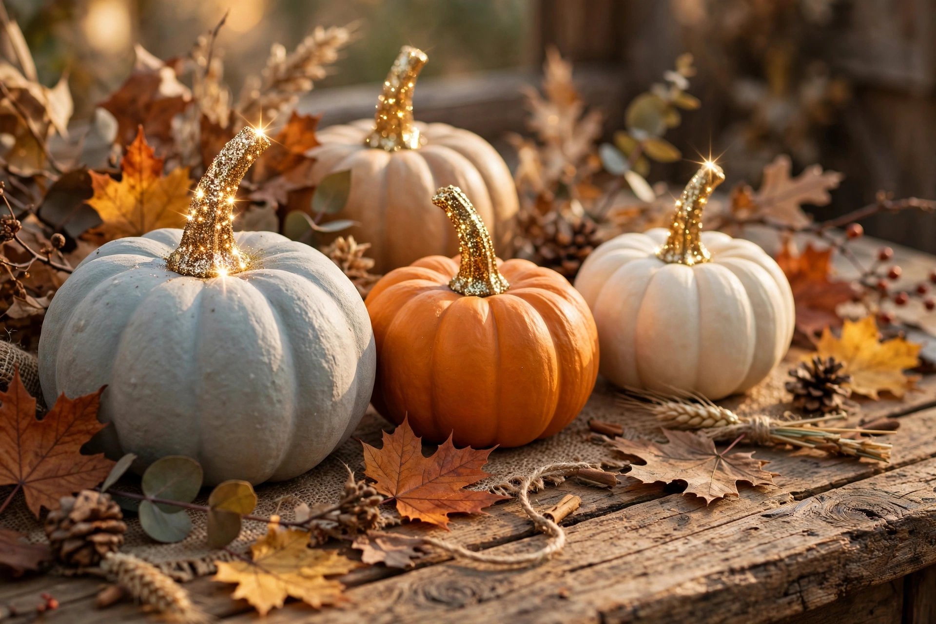 Glitter Stem Pumpkins