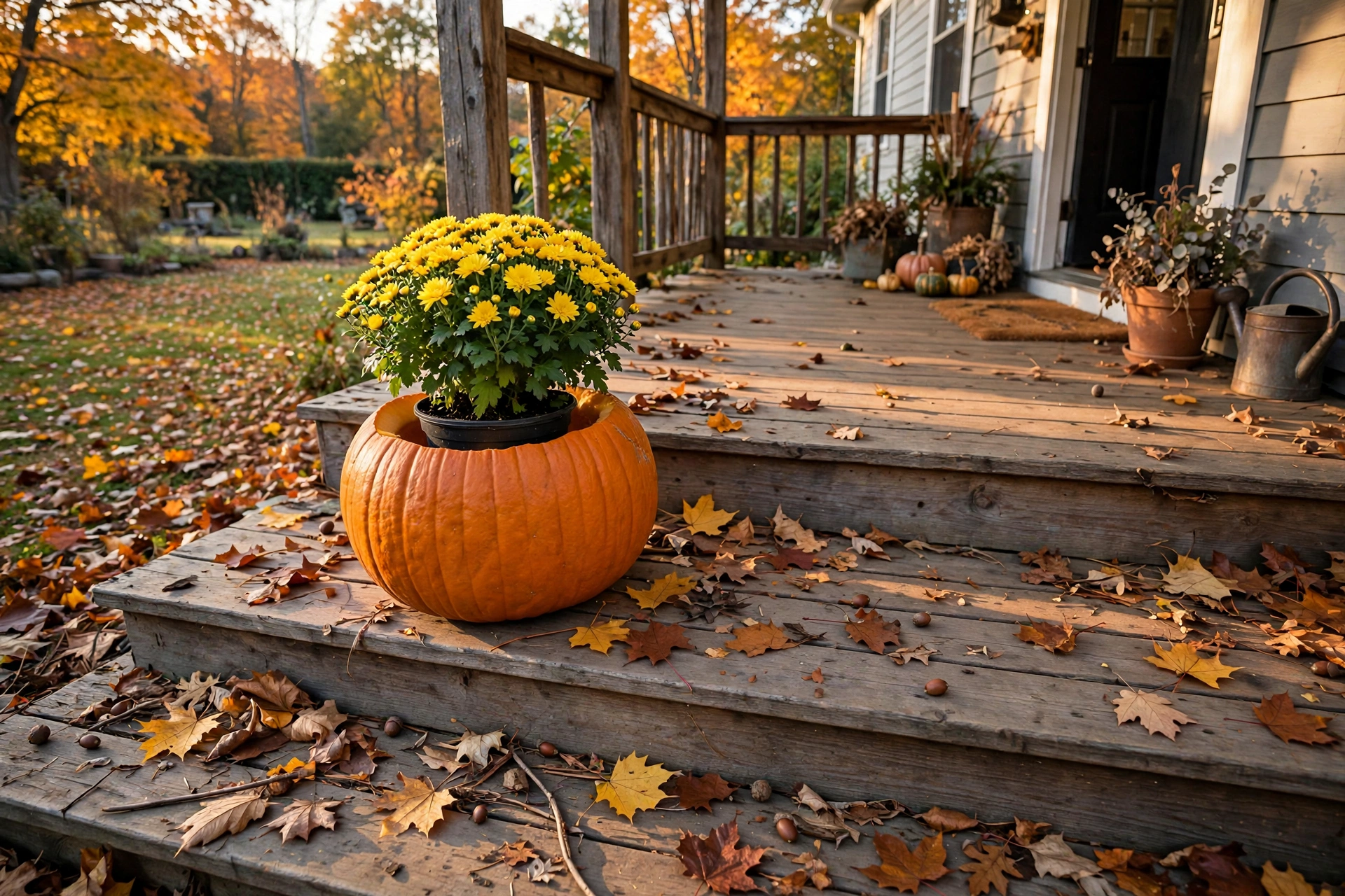 Hollowed Pumpkin Planters