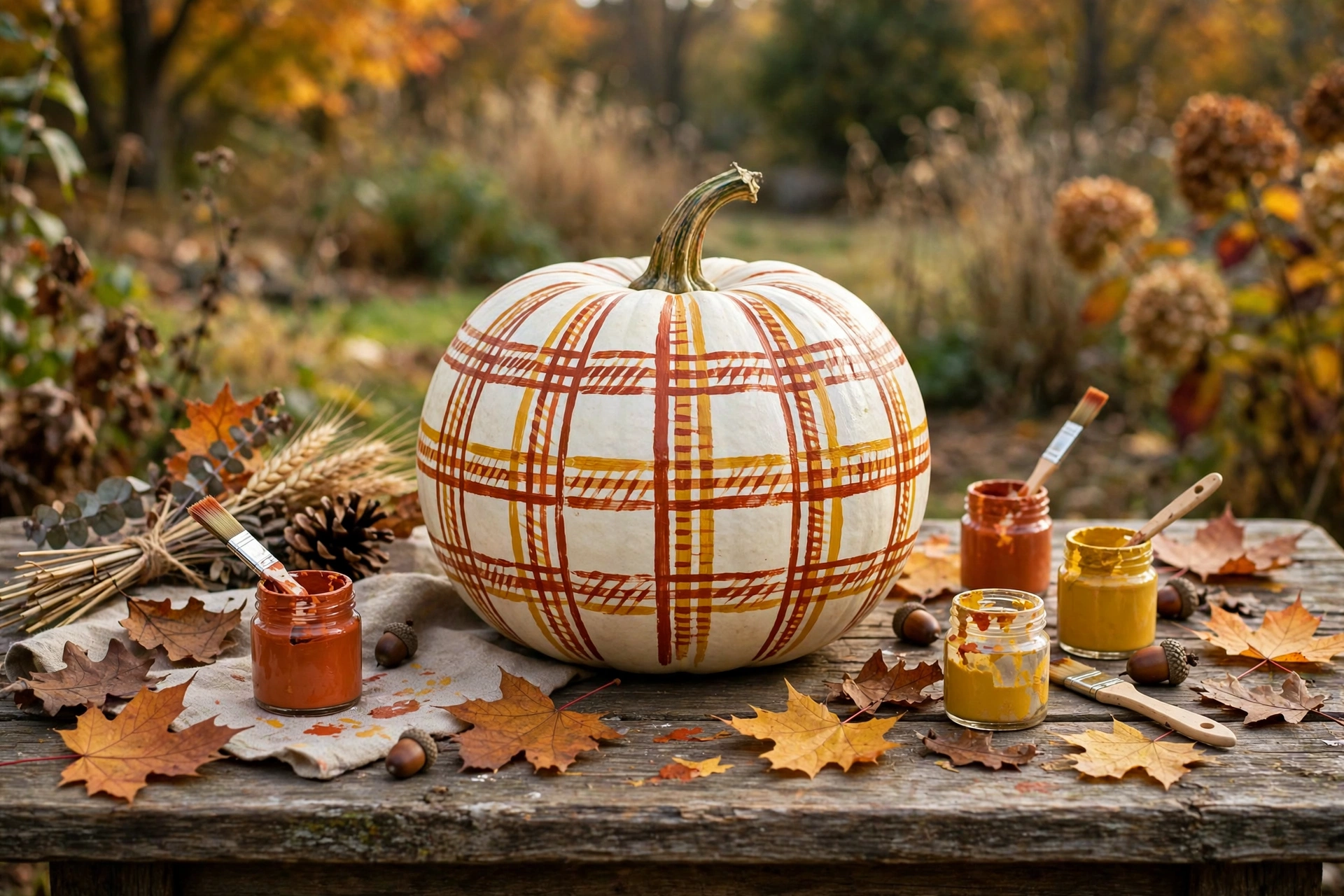 Painted Plaid Pumpkins