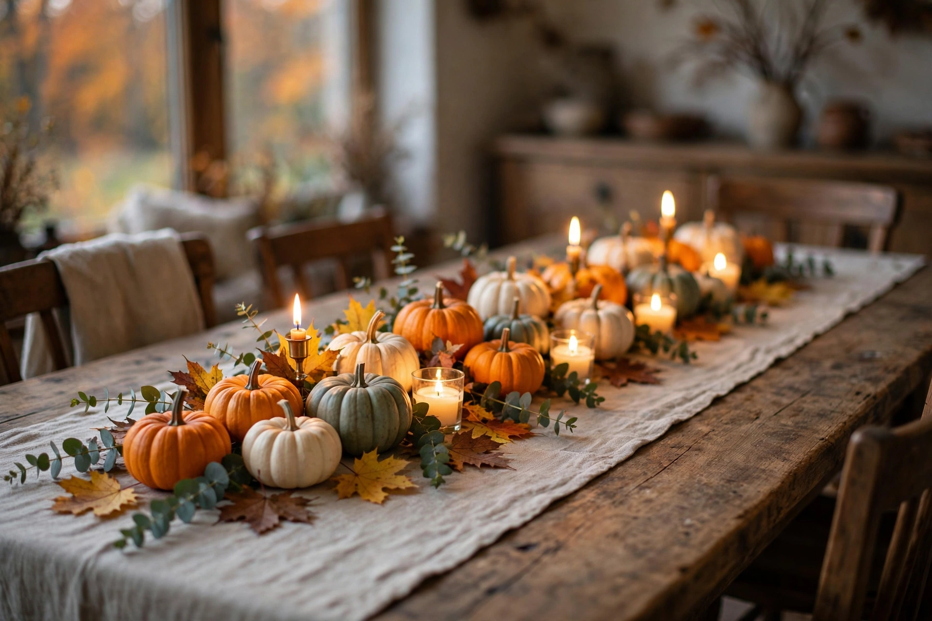 Pumpkin Table Runner Centerpiece