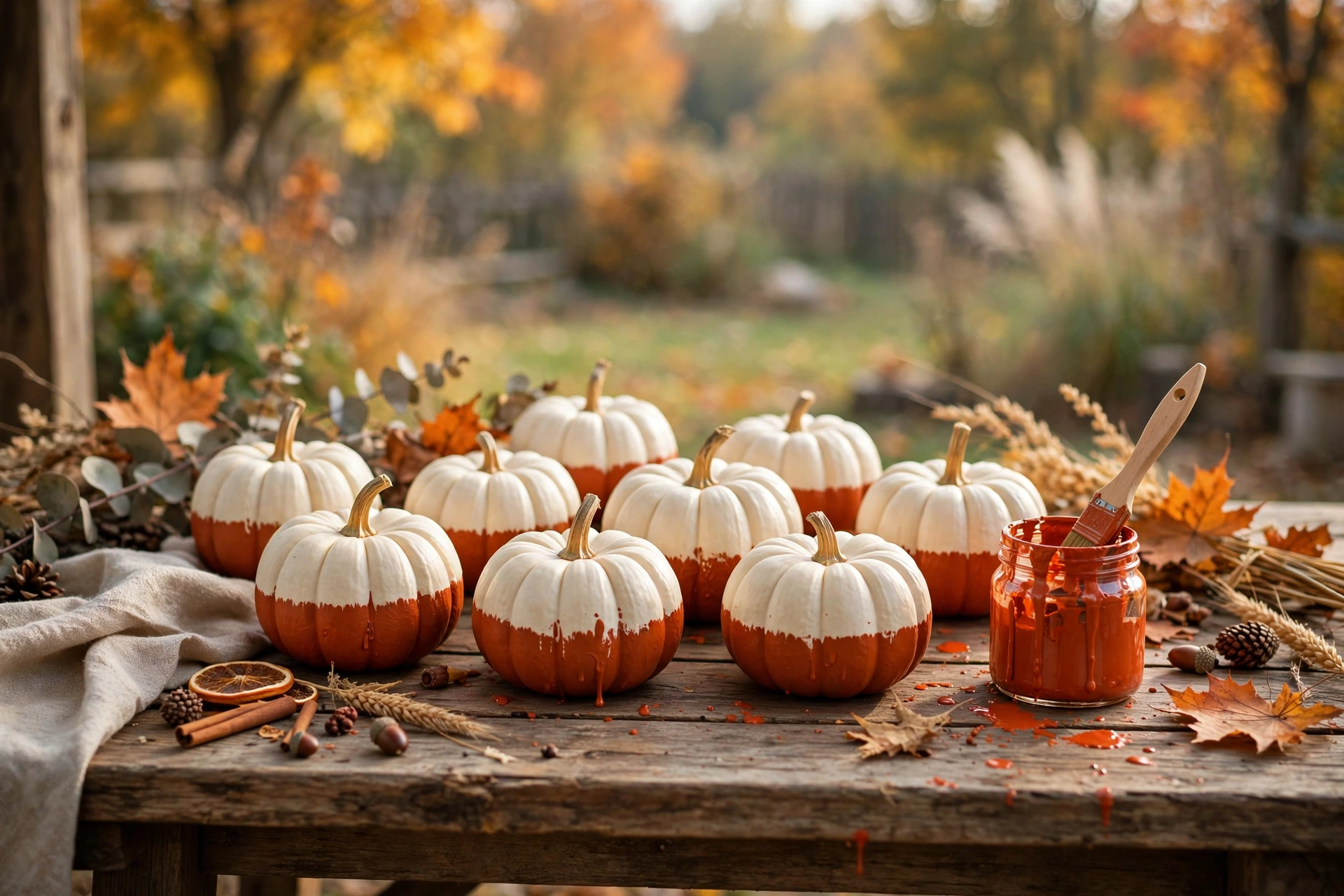 Dip-Dyed Pumpkins