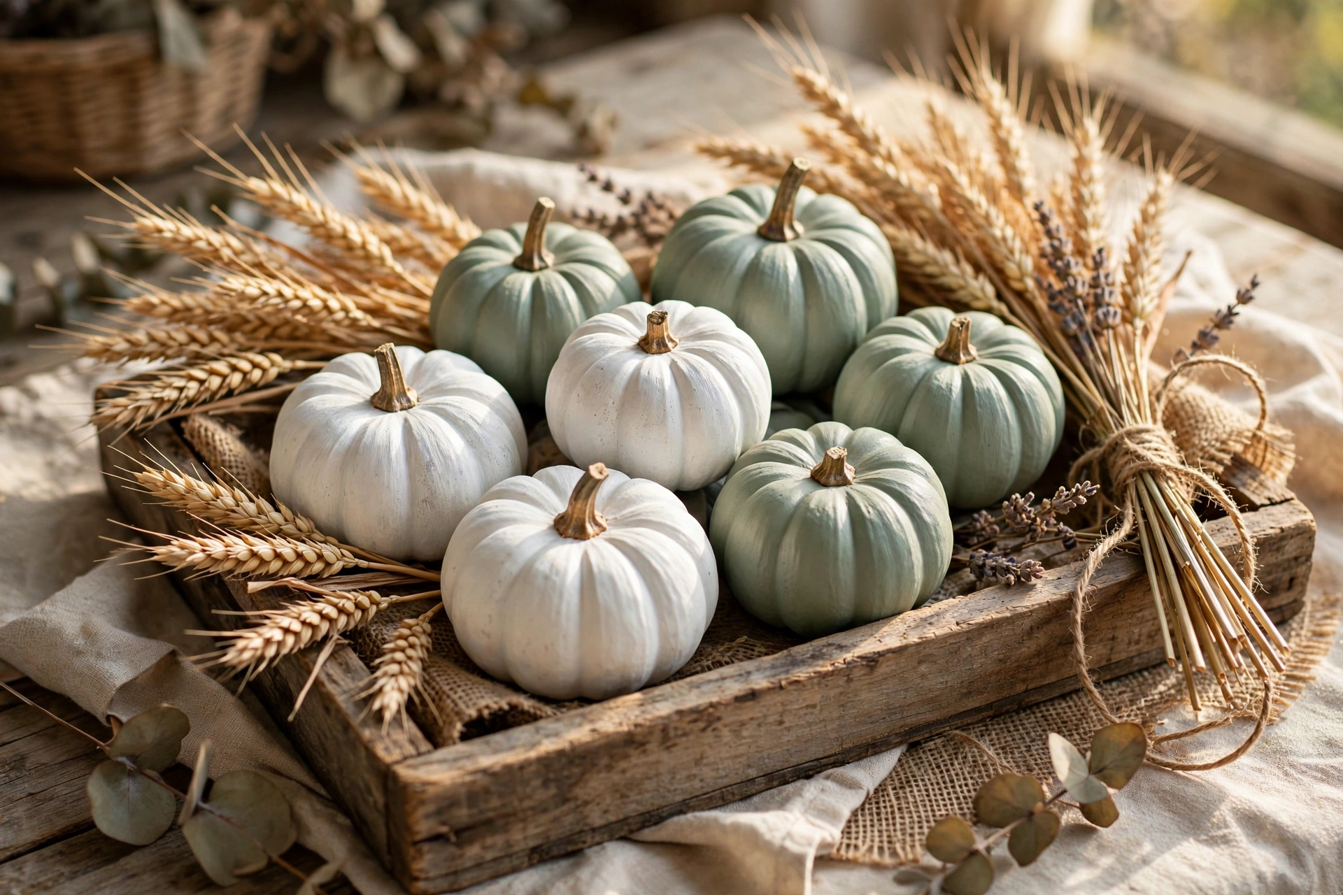 Chalk-Painted Mini Pumpkins