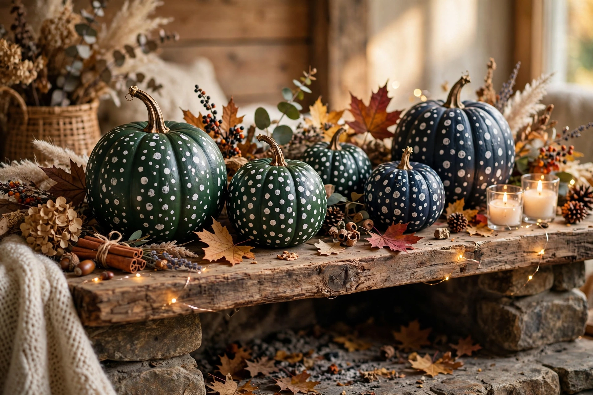 Painted Polka-Dot Pumpkins