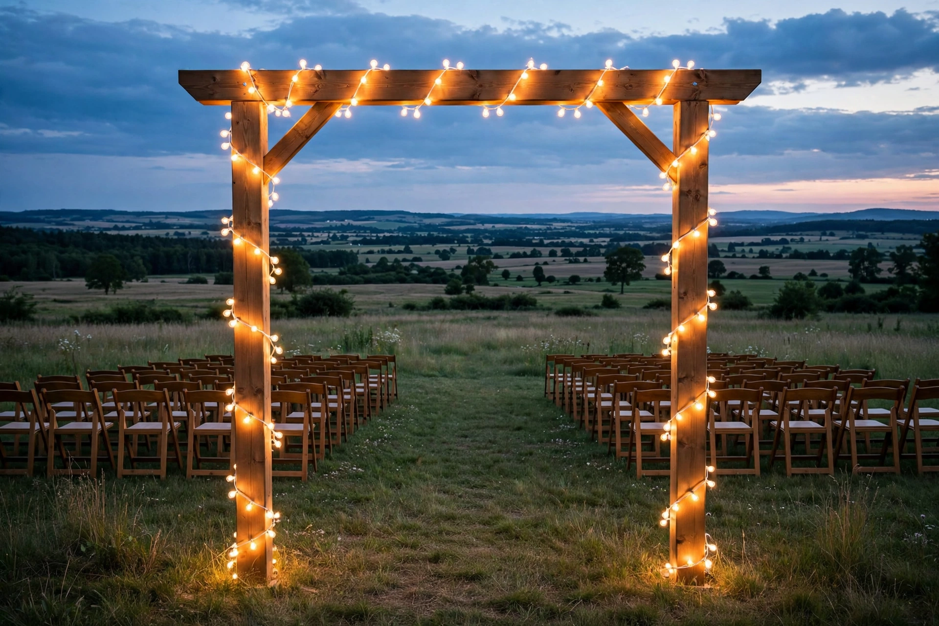 Light-Wrapped Ceremony Arch