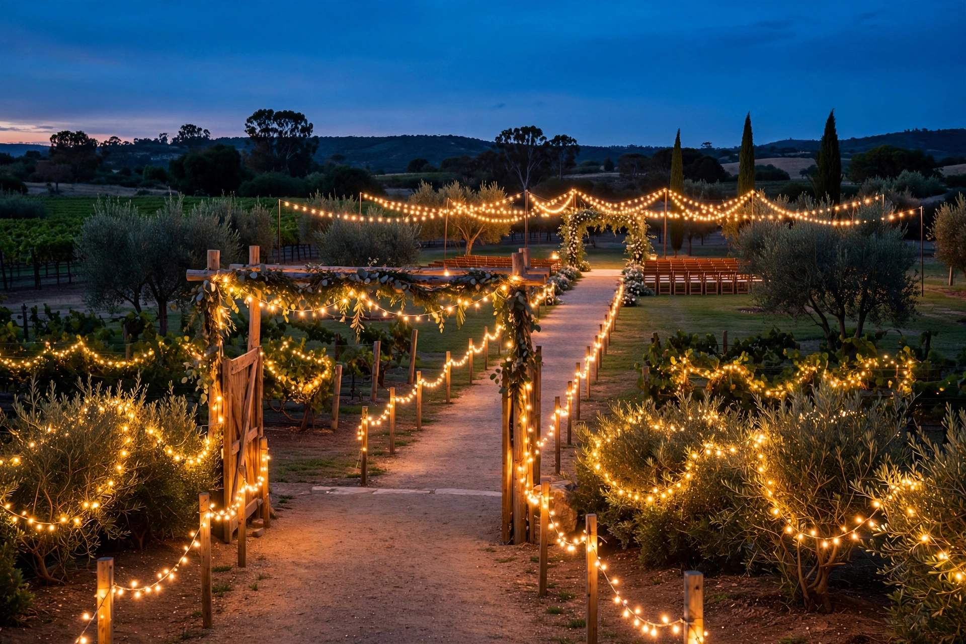 Glowing Entrance Walkway