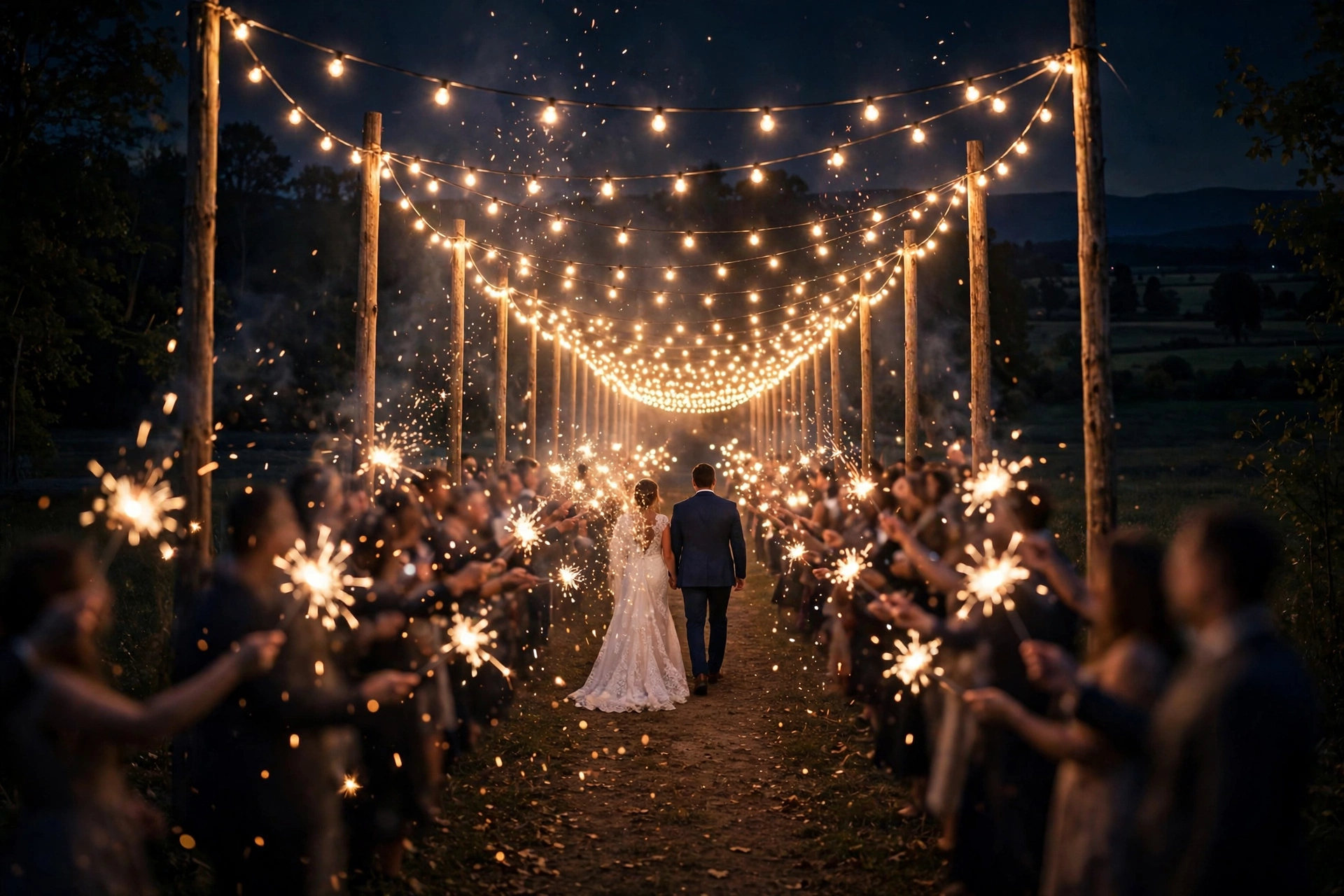 Sparkler Send-Off Under the Lights