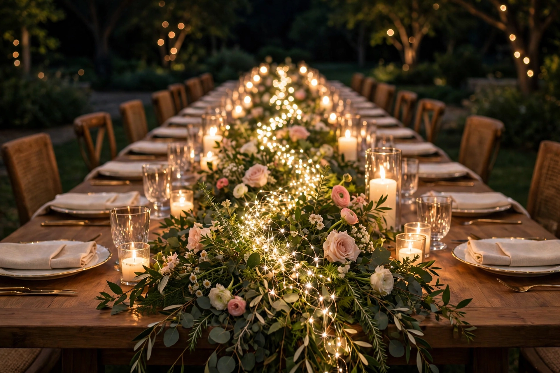 Micro Fairy Light Table Runners
