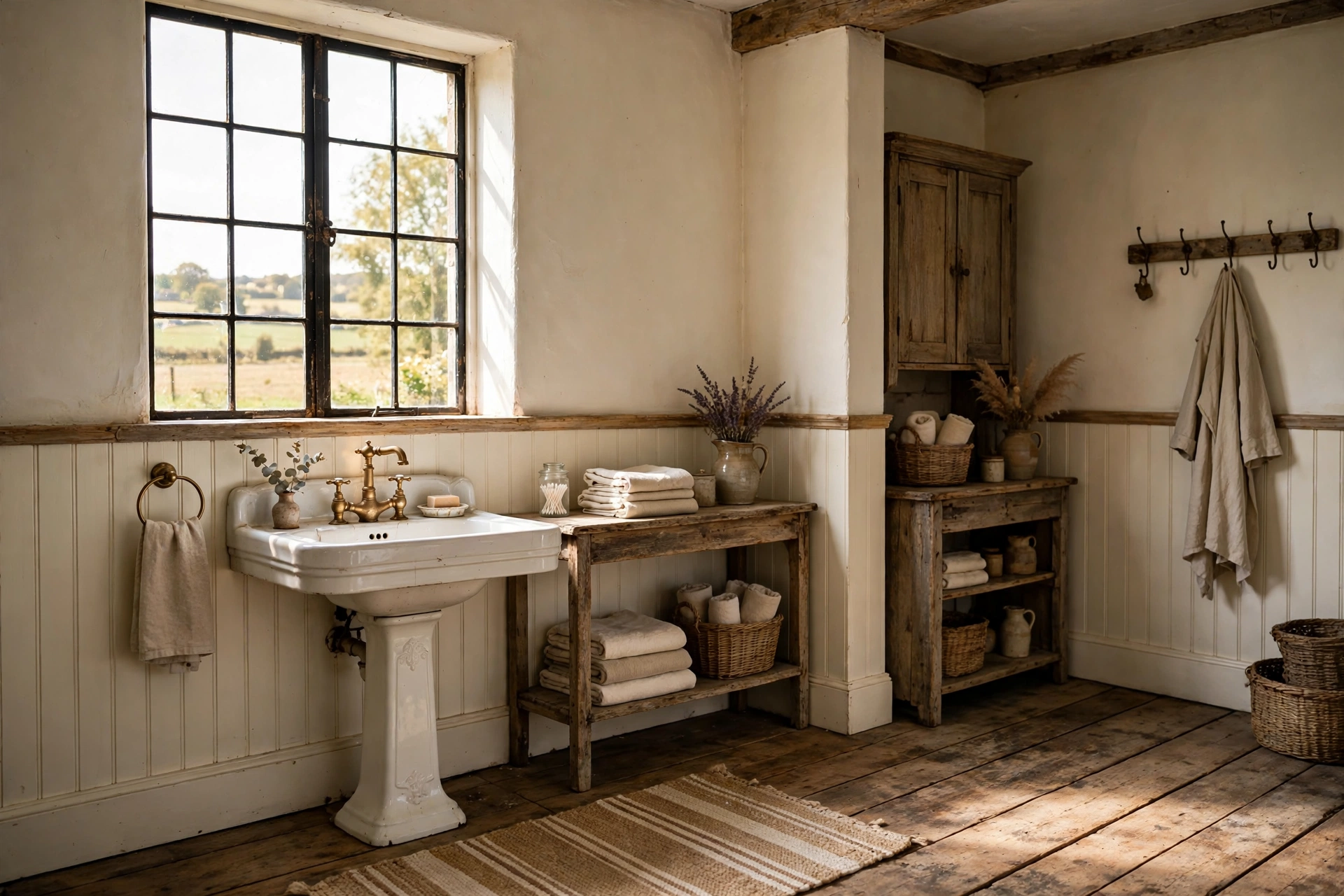 Add beadboard or shiplap to the lower walls