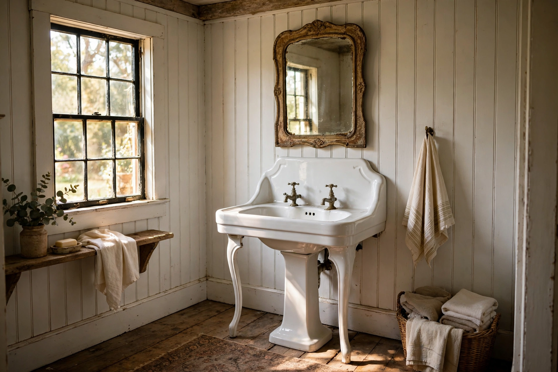 Source a vintage-style pedestal sink