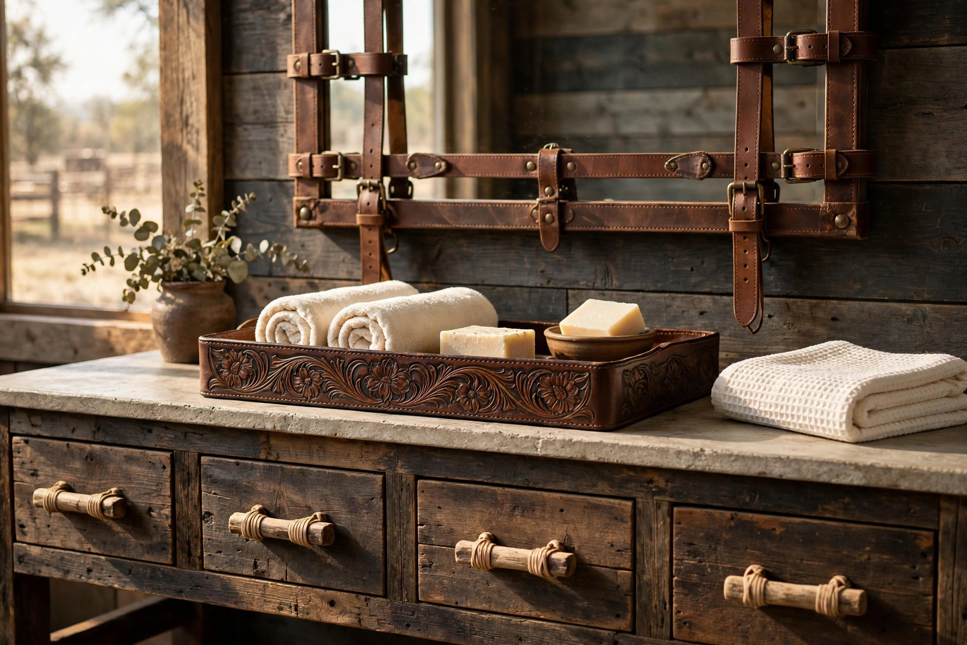Use leather and rawhide accents