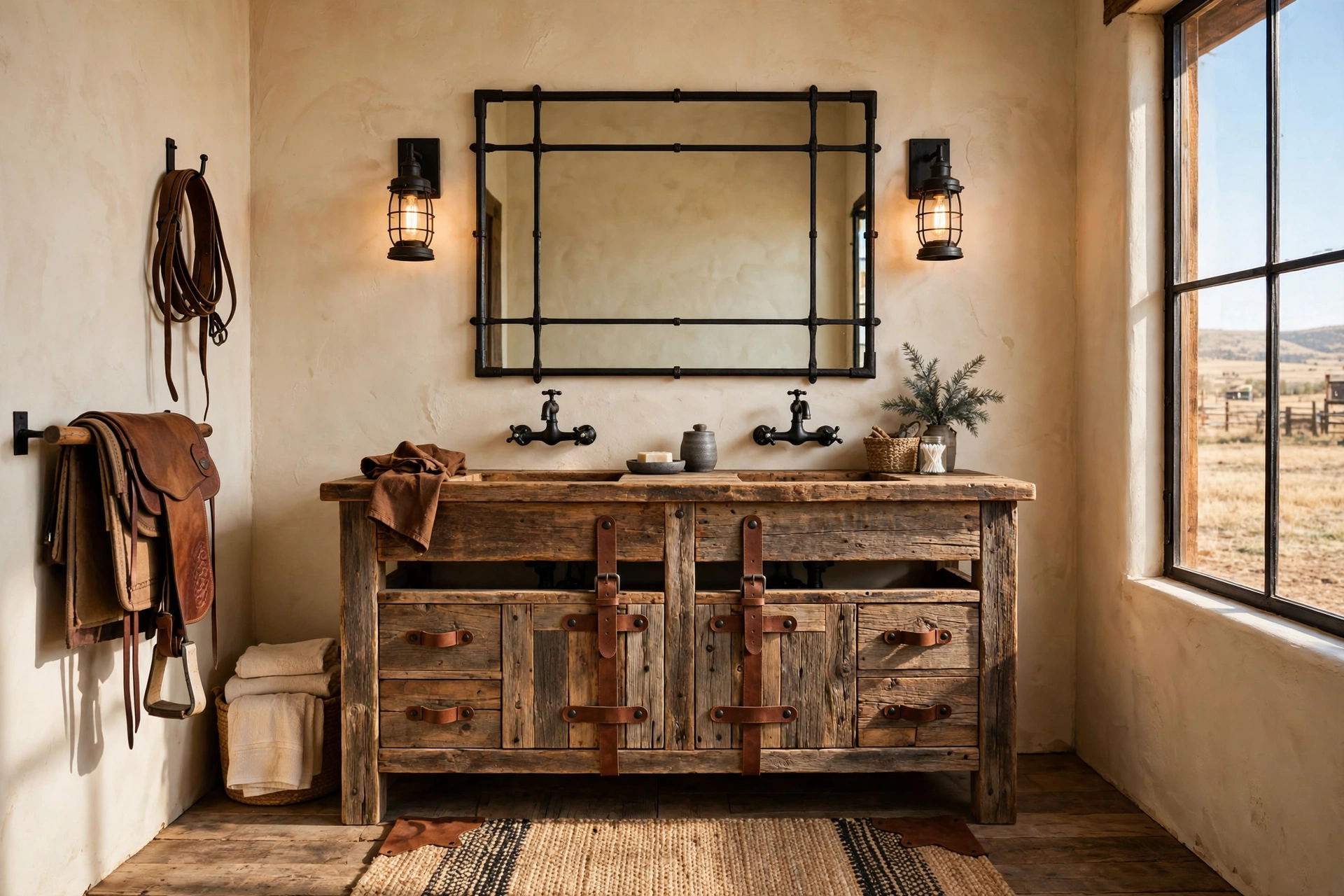 Choose a palette of saddle brown, cream, and charcoal